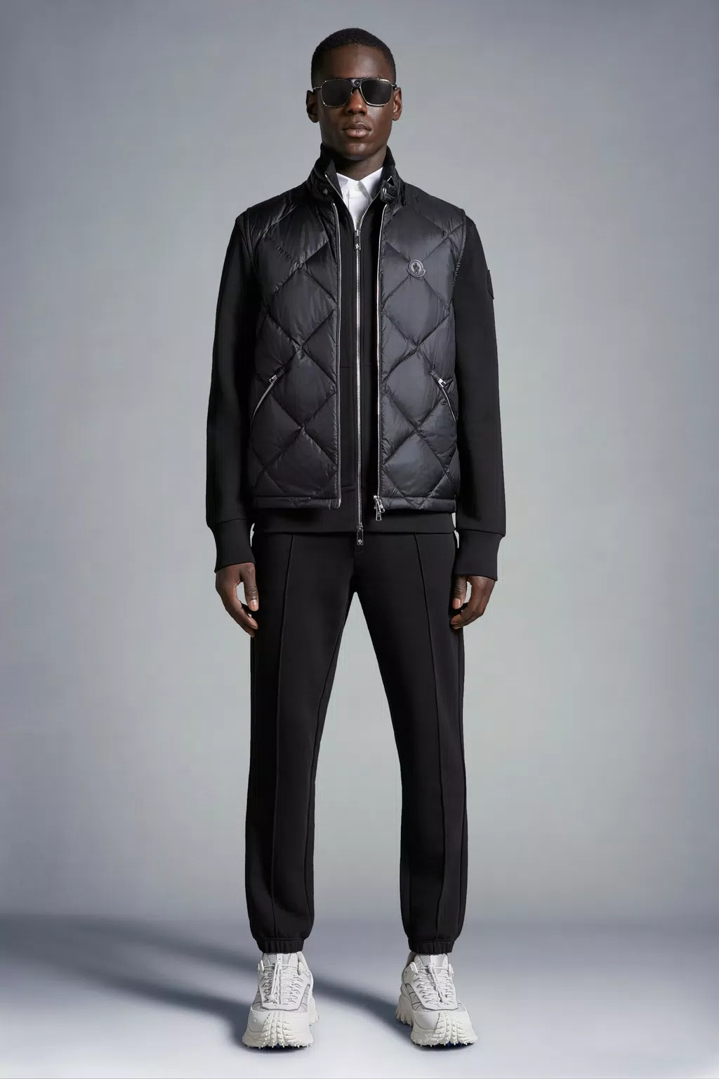 Moncler Raised Seam-detail Track Trousers In Black