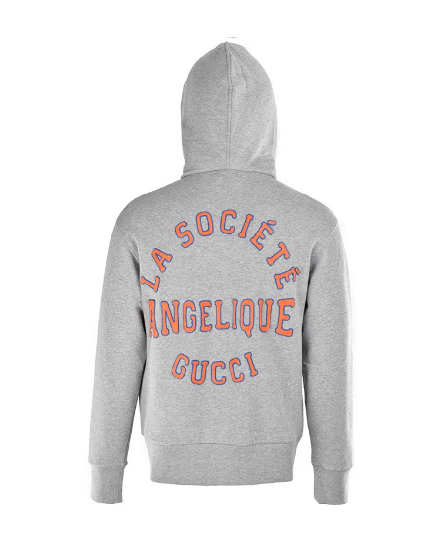 Gucci Hooded Zipper Sweater In Gray