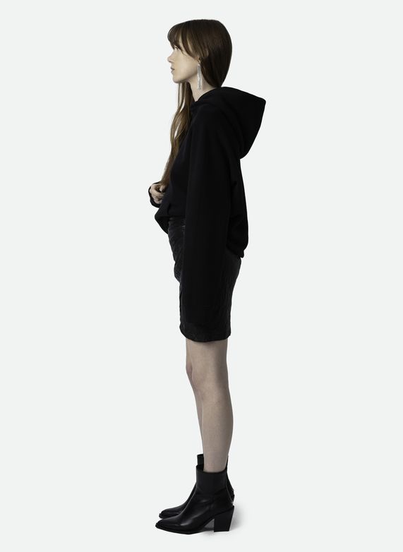 Zadig & Voltaire Georgy Pmo Rhinestone Wings Hoodie In Black