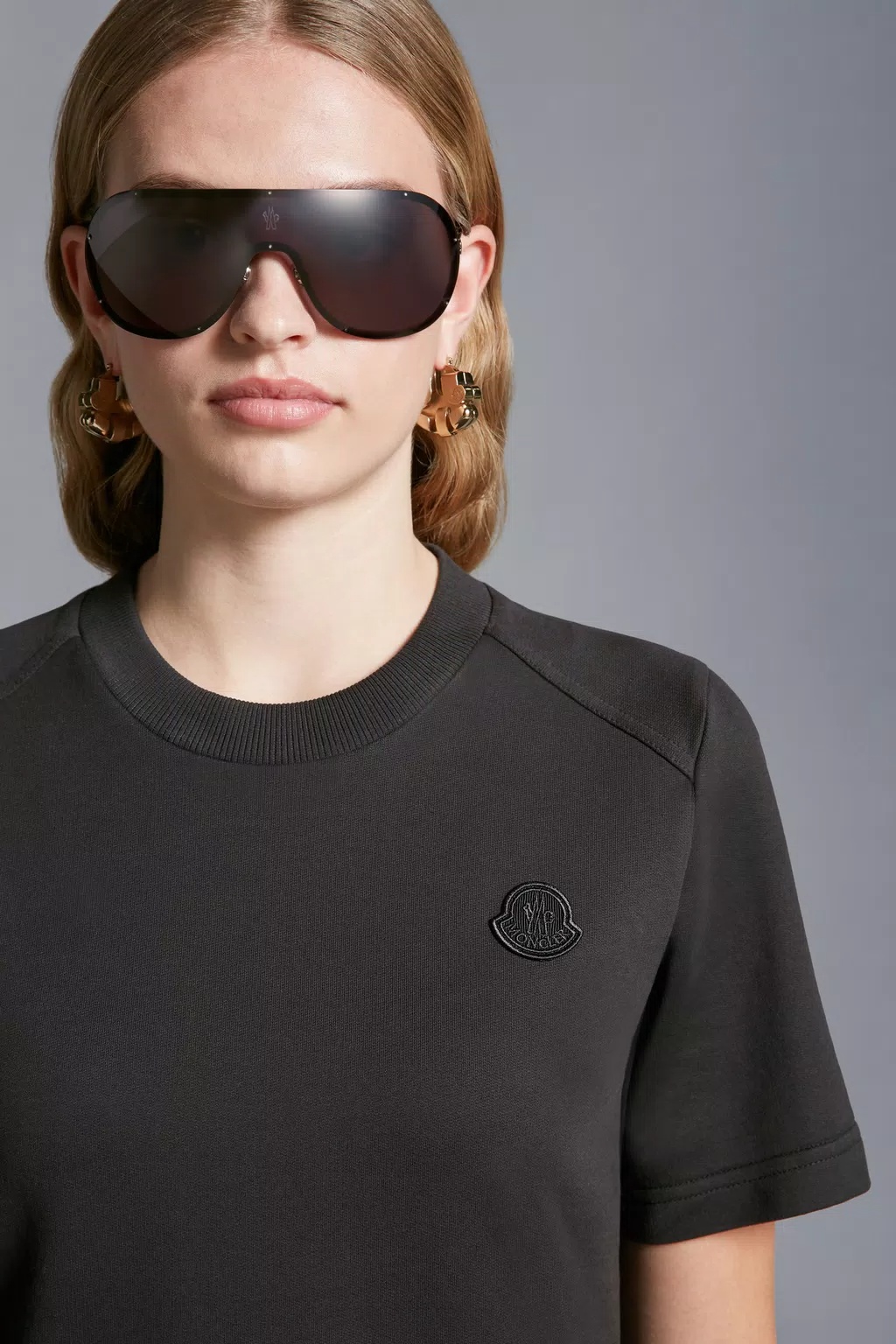 Moncler Flared T-shirt Dress In Black