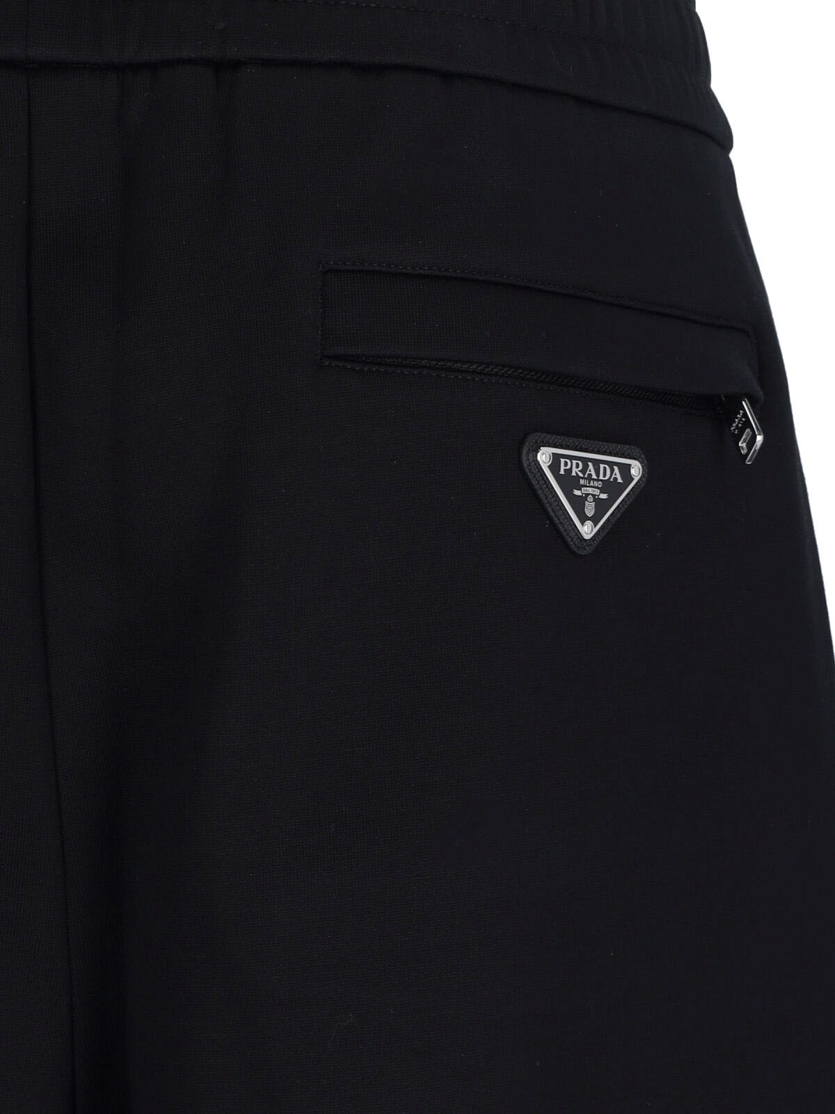 Prada Straight Trousers With Back And Cargo Pockets In Black