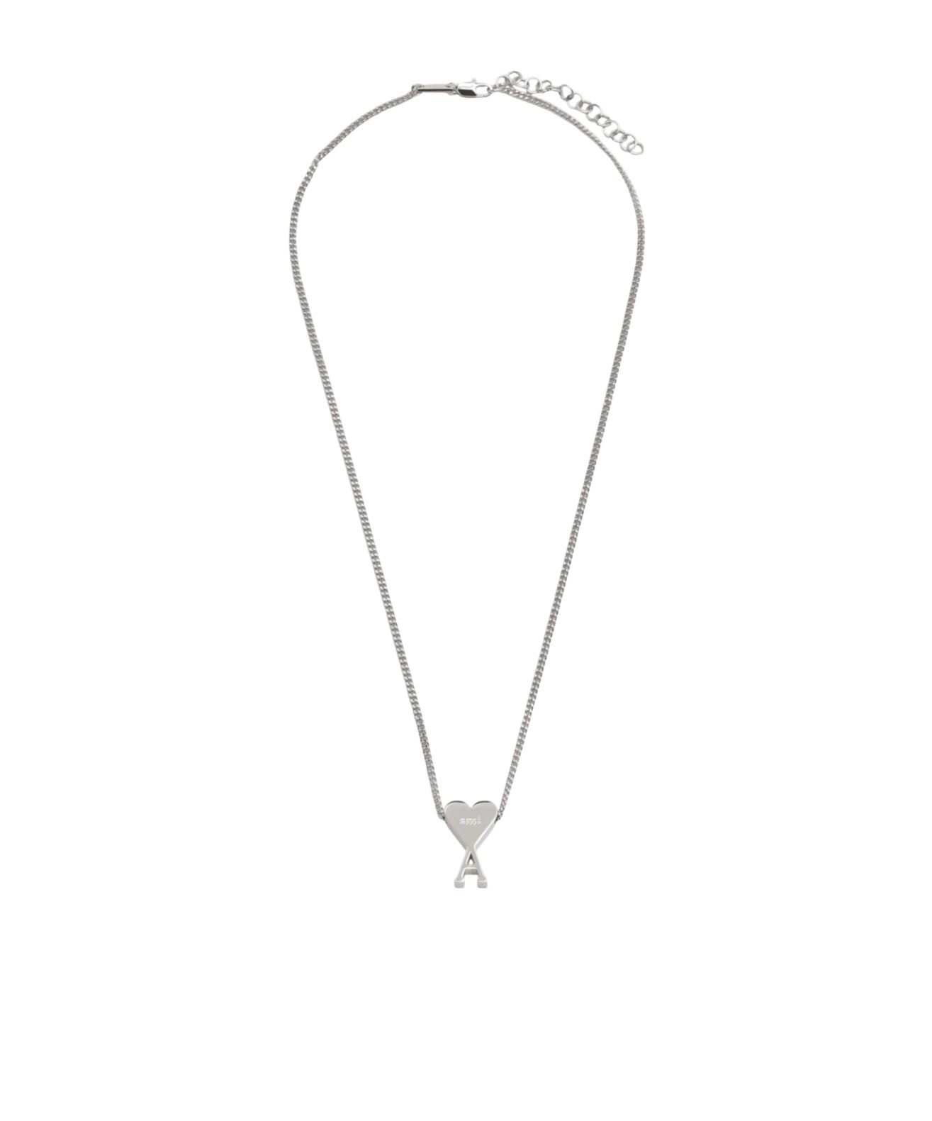 Ami Alexandre Mattiussi Ami Paris Ami De Coeur Palladium Necklace In Gray