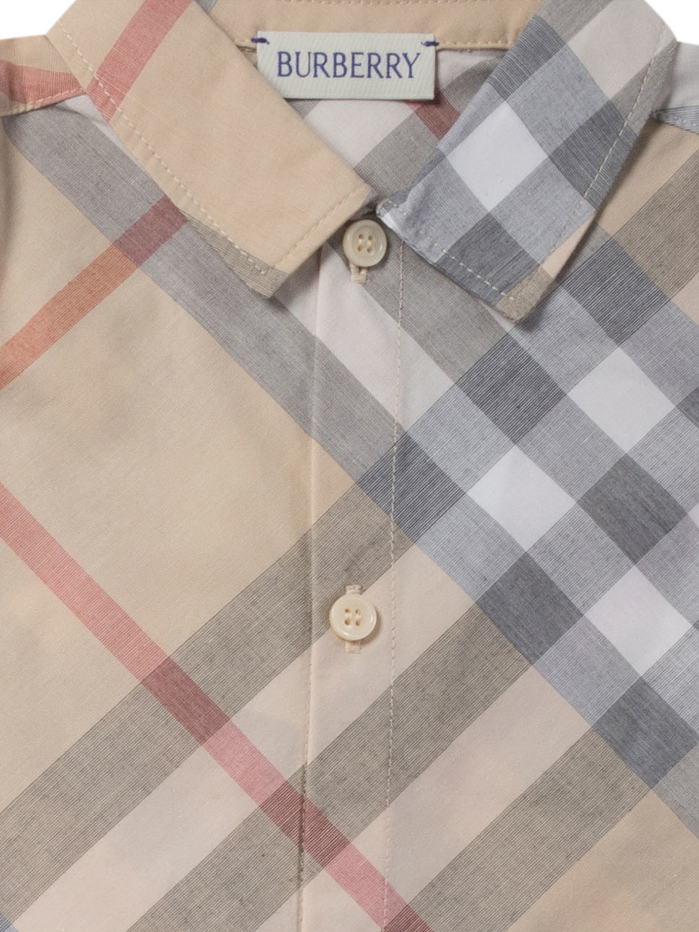 Burberry Check-pattern Romper In Nude