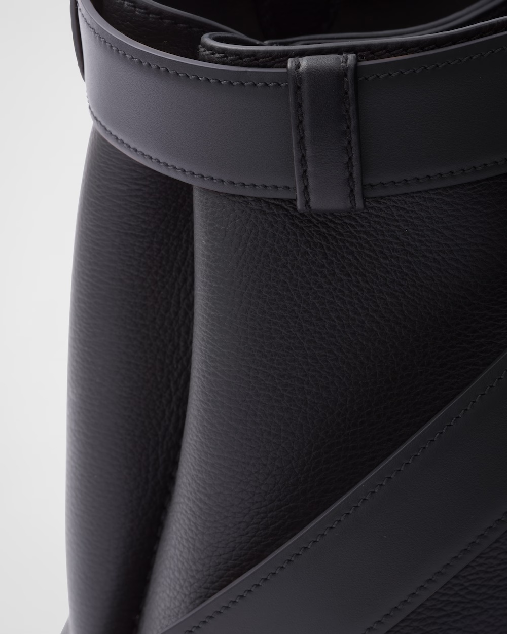 Prada Medium Leather Top Handle Bag In Black