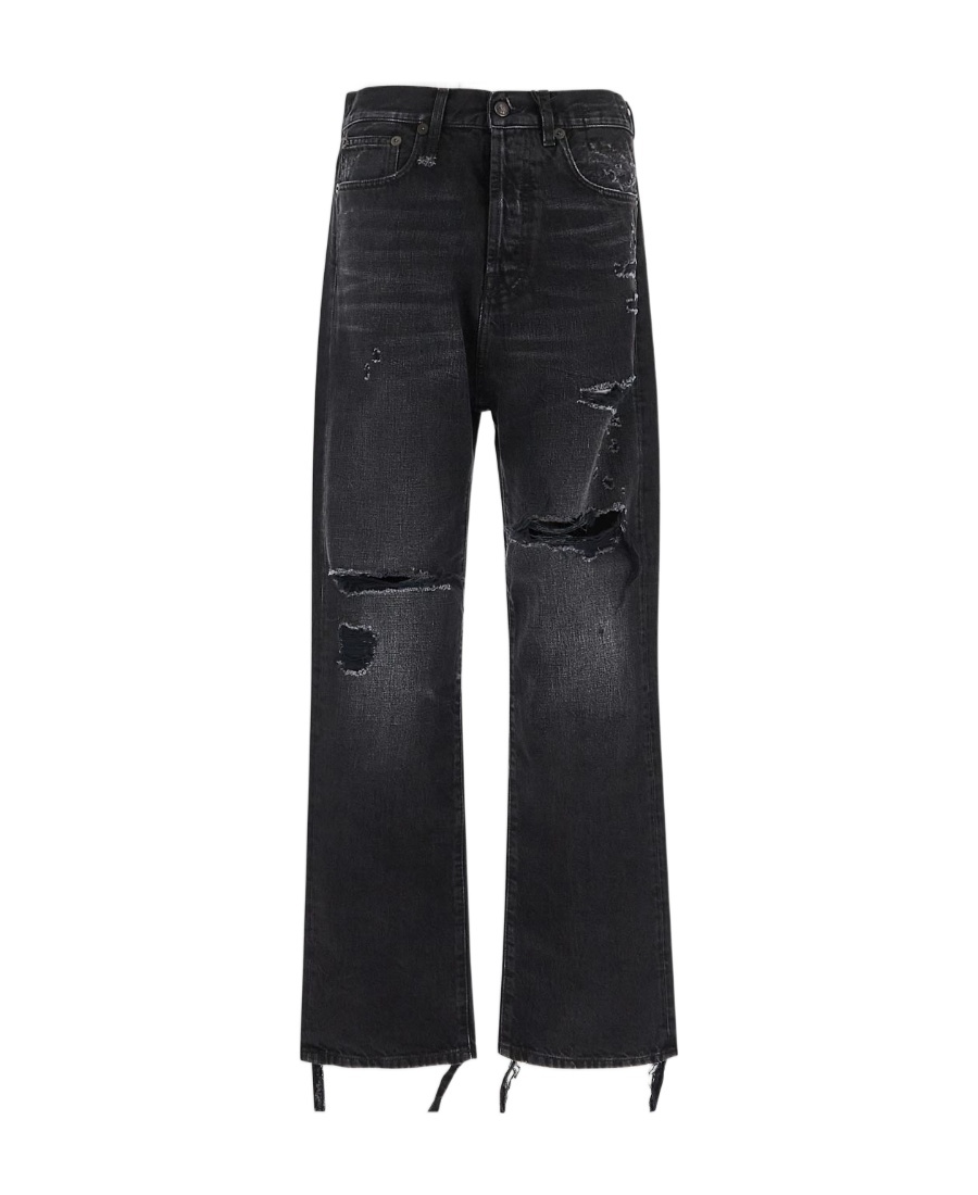R13 Izzy Distressed Boyfriend Jeans In Black