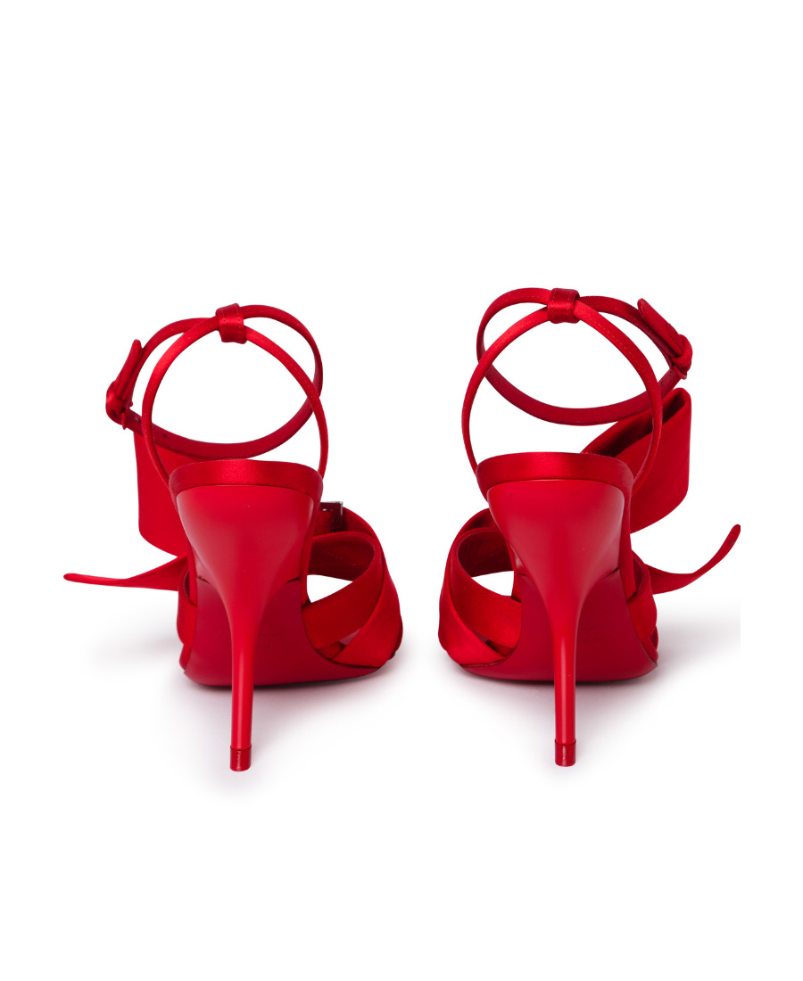 Ferragamo Helena Bow Ankle-strap Sandals In Red