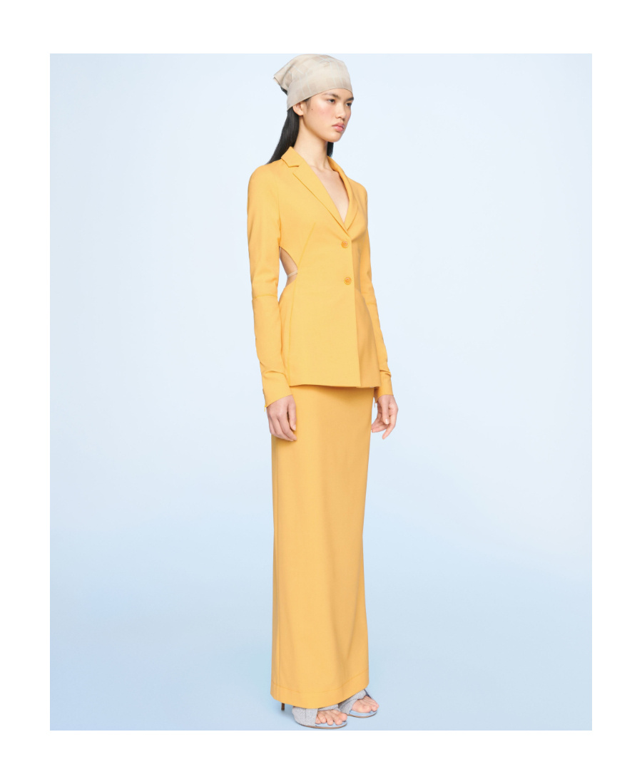 Jacquemus Backless Stretch Suit Coat In Yellow