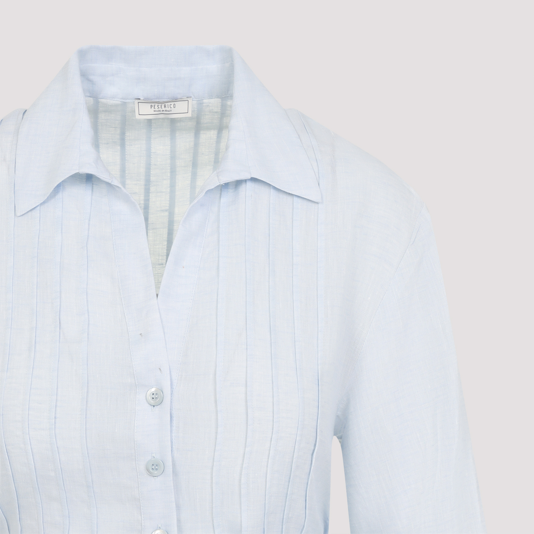 Peserico Chemisier Linen Midi Shirt Dress
