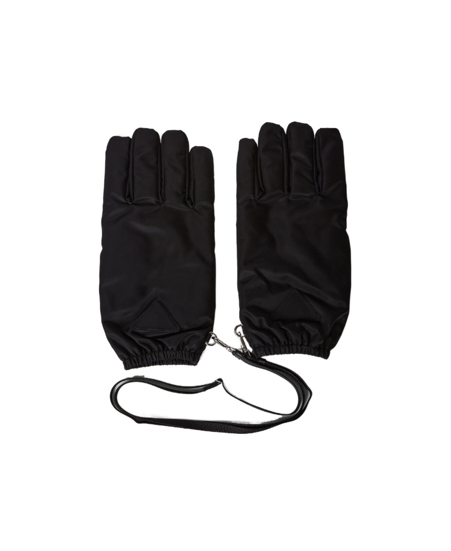 Prada Logo Gloves In Black