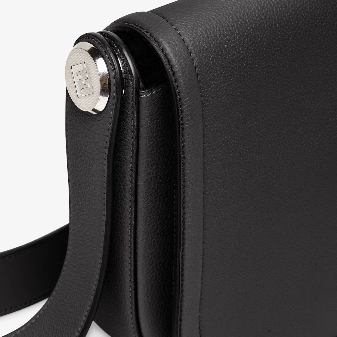 Fendi Roma Leather Cross Body Bag In Black