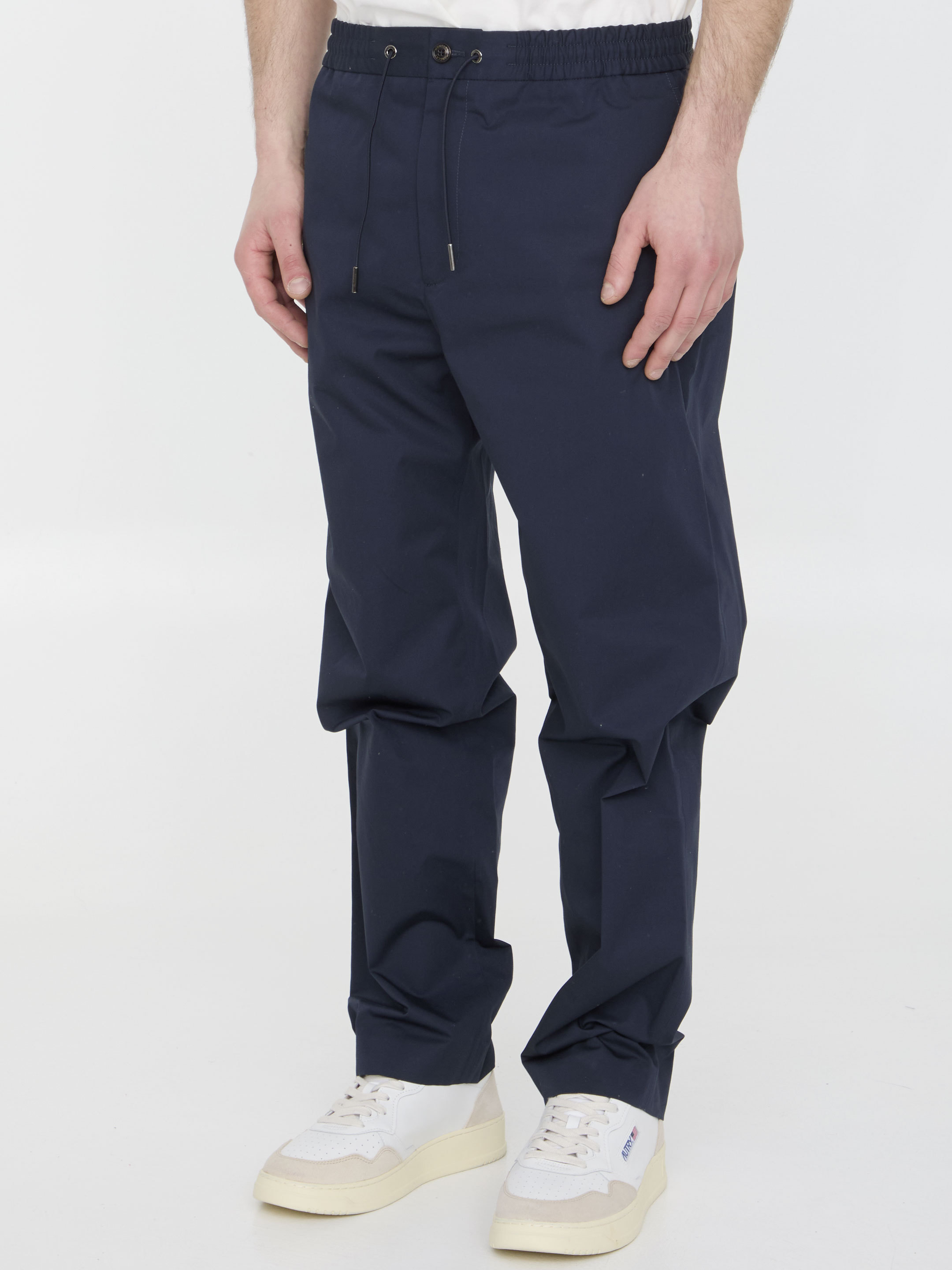 Moncler Logo-appliqué Gabardine Track Pants In Black