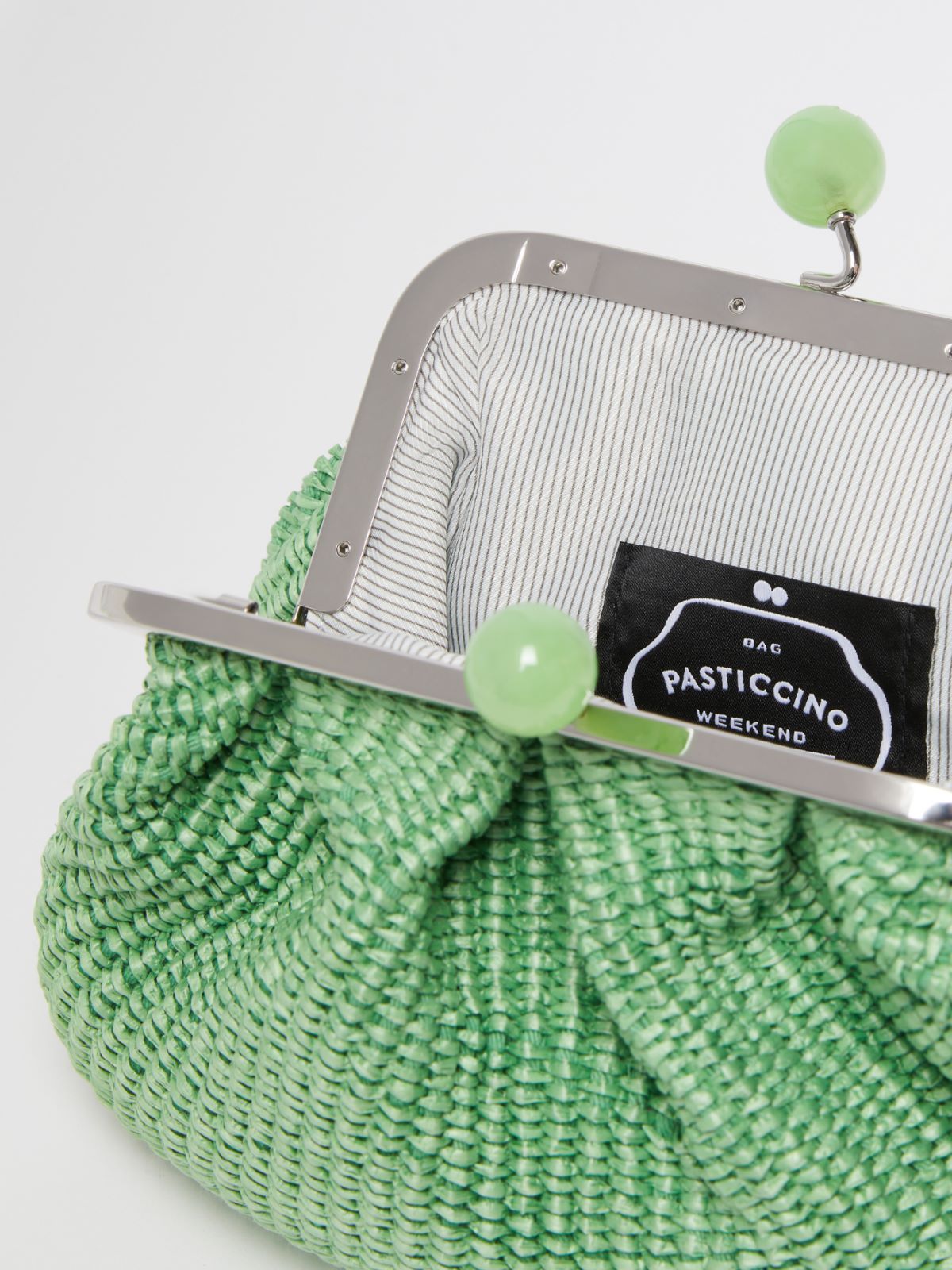 Weekend Max Mara Small Raffia-effect Pasticcino Bag In Emerald