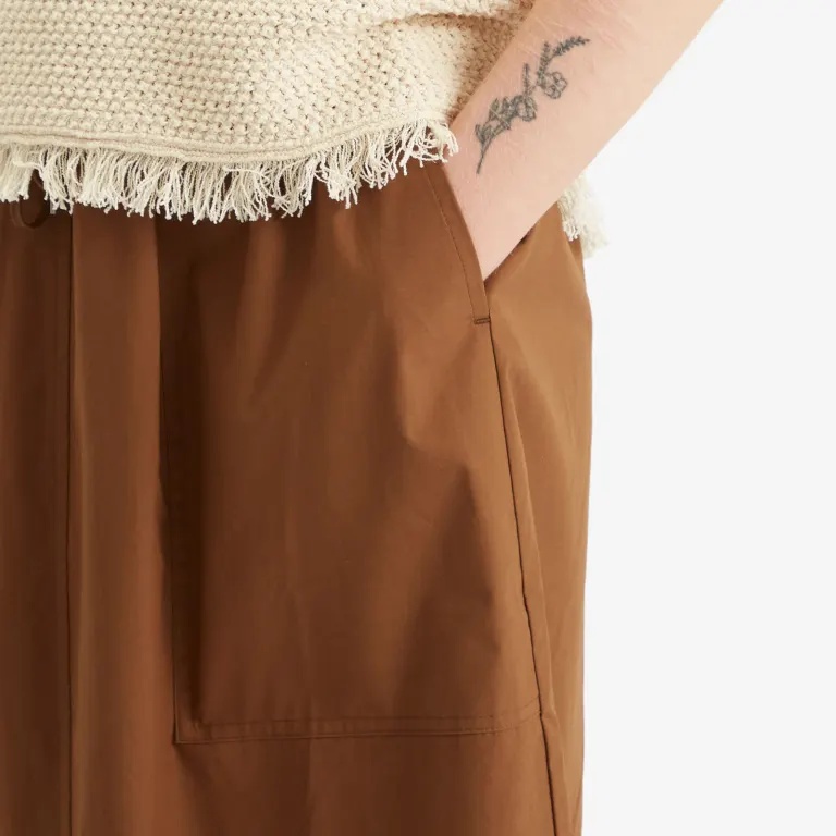 Studio Nicholson Elastic Waist Skirt In Brown