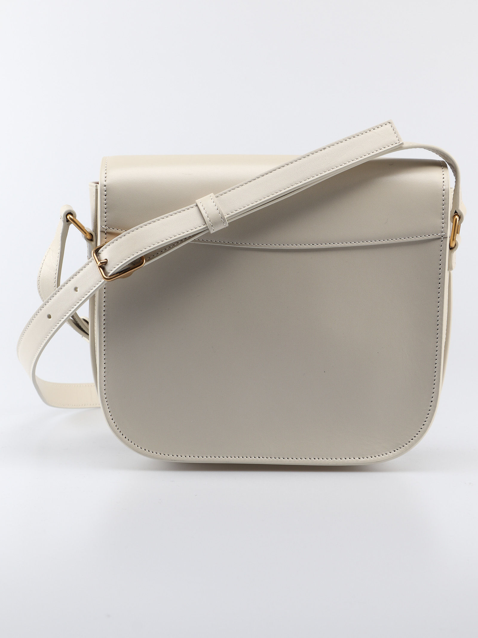 Saint Laurent Logo Flip Shoulder Bag In Nude