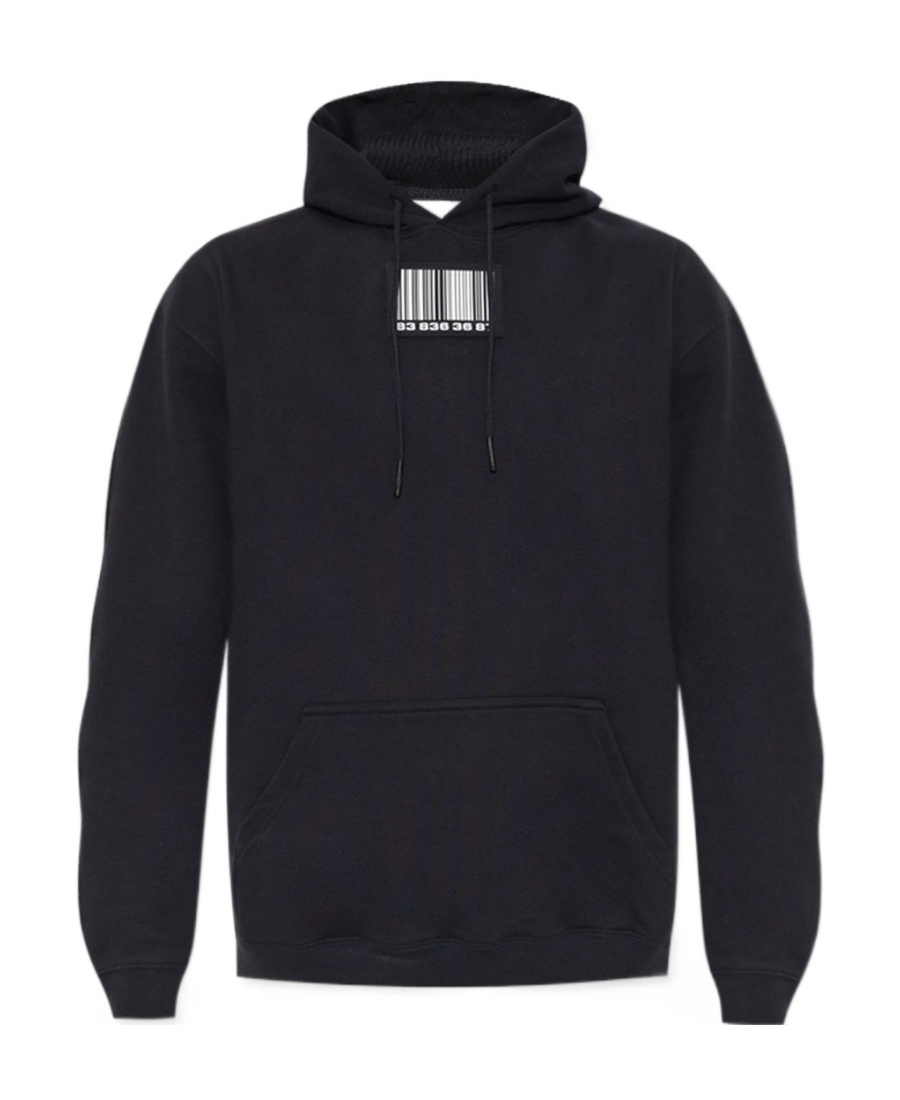 Shop Vtmnts Logo-patch Long-sleeve Hoodie In Black
