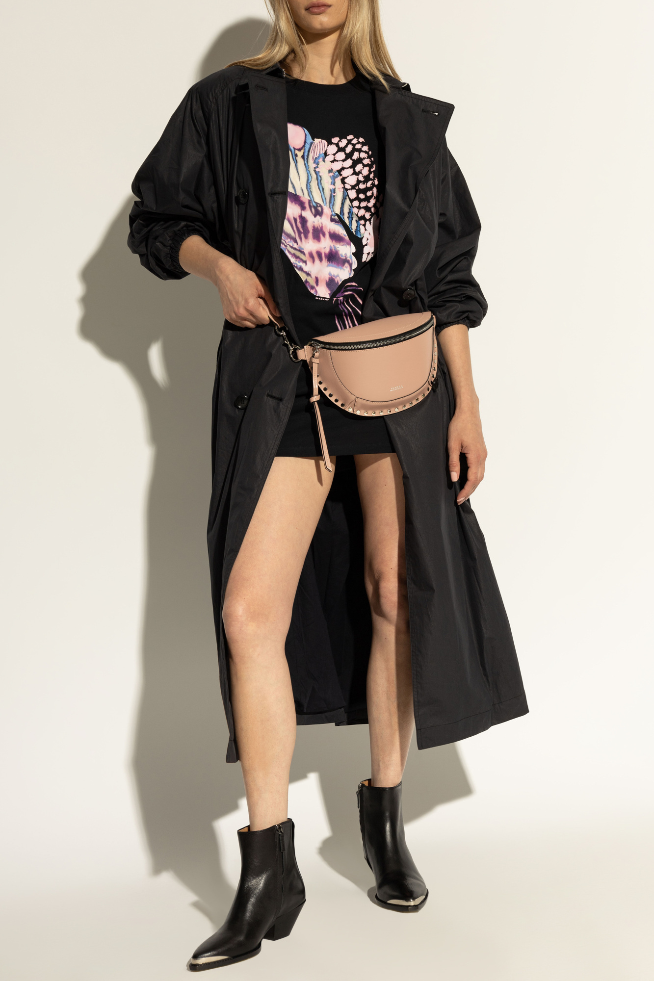 Shop Isabel Marant Étoile Graphic-print Cotton Dress In Black