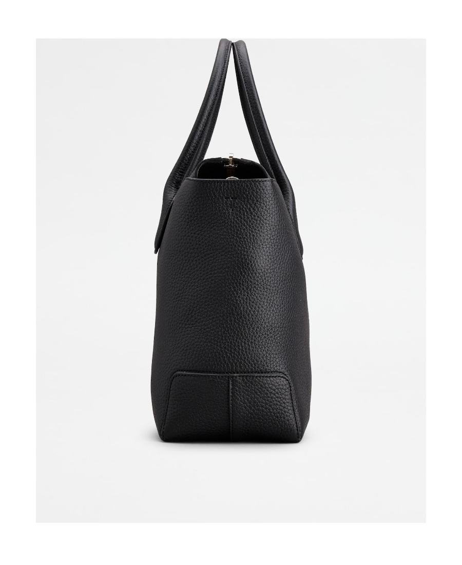 Tod's Di Leather Tote Bag In Black