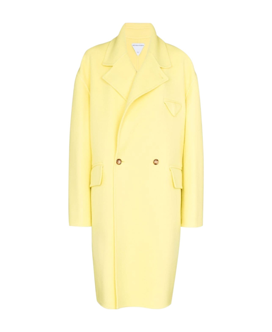 Bottega Veneta Double-breasted Cashmere Coat In Nude