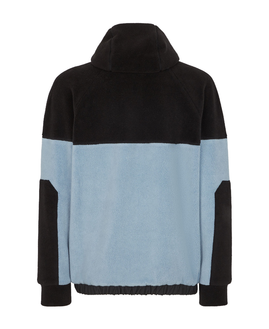 Fendi Men Fleece Sweatshirt With Frontal Logo Patch In Blue