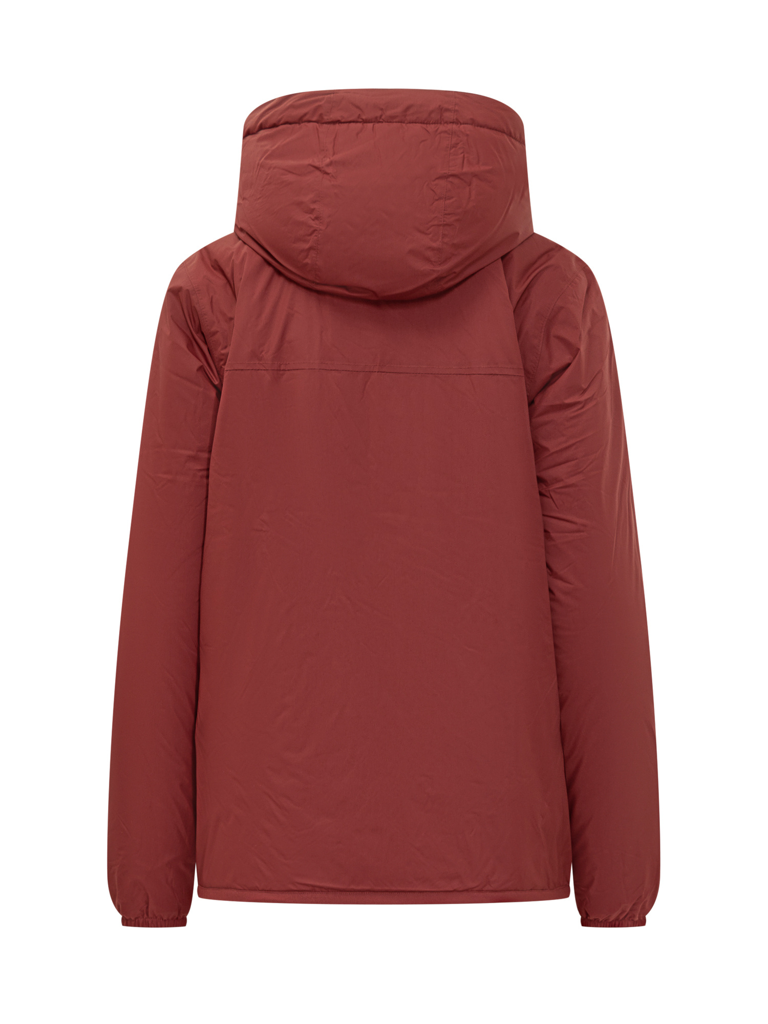 K-way Red Solid Hood Jacket In Brown
