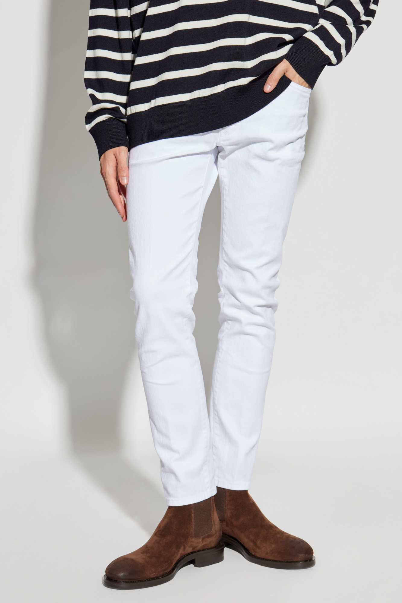Dsquared2 Jeans With Belt Loops In White