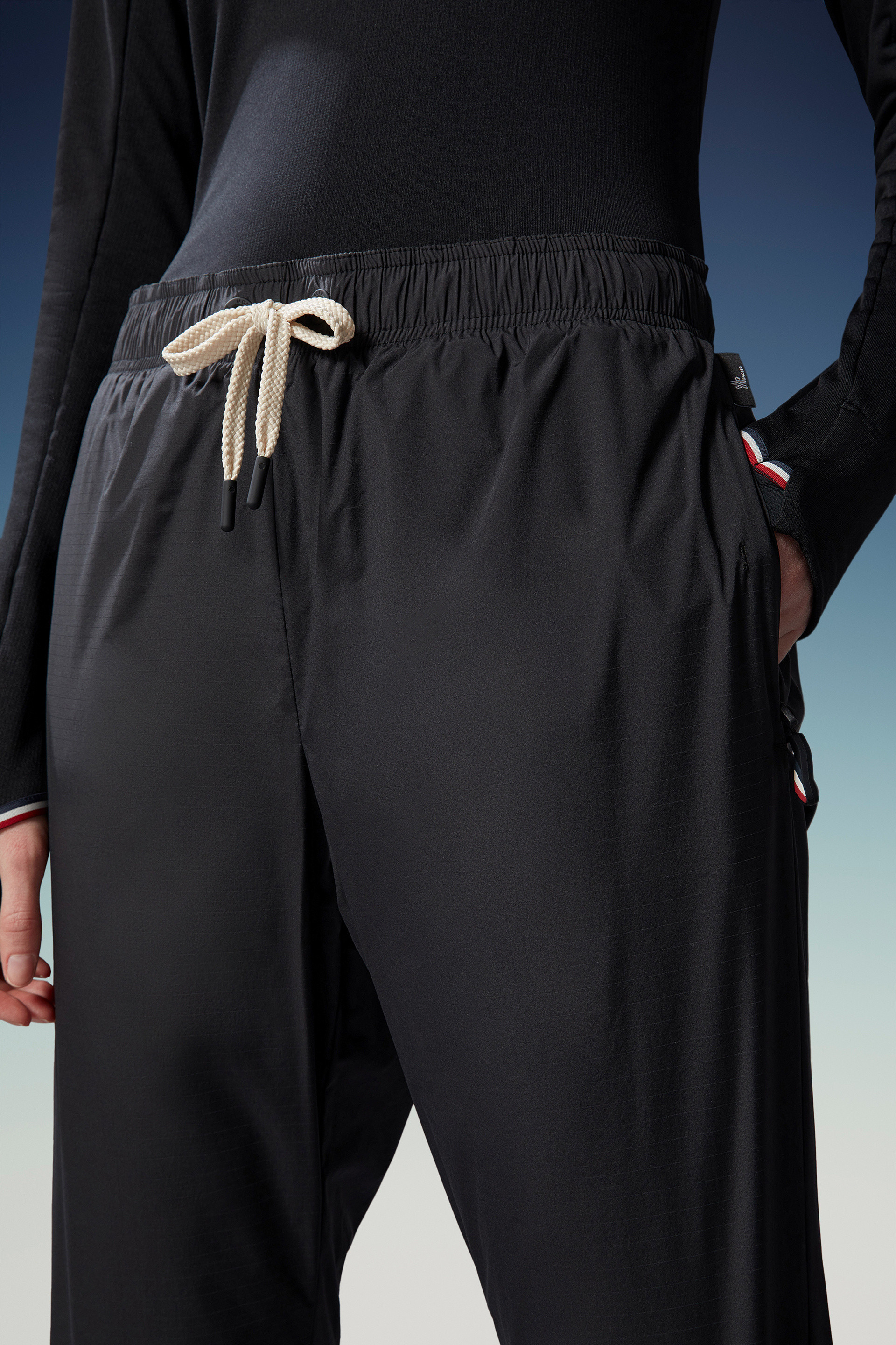 Shop Moncler Ripstop Trousers In Black