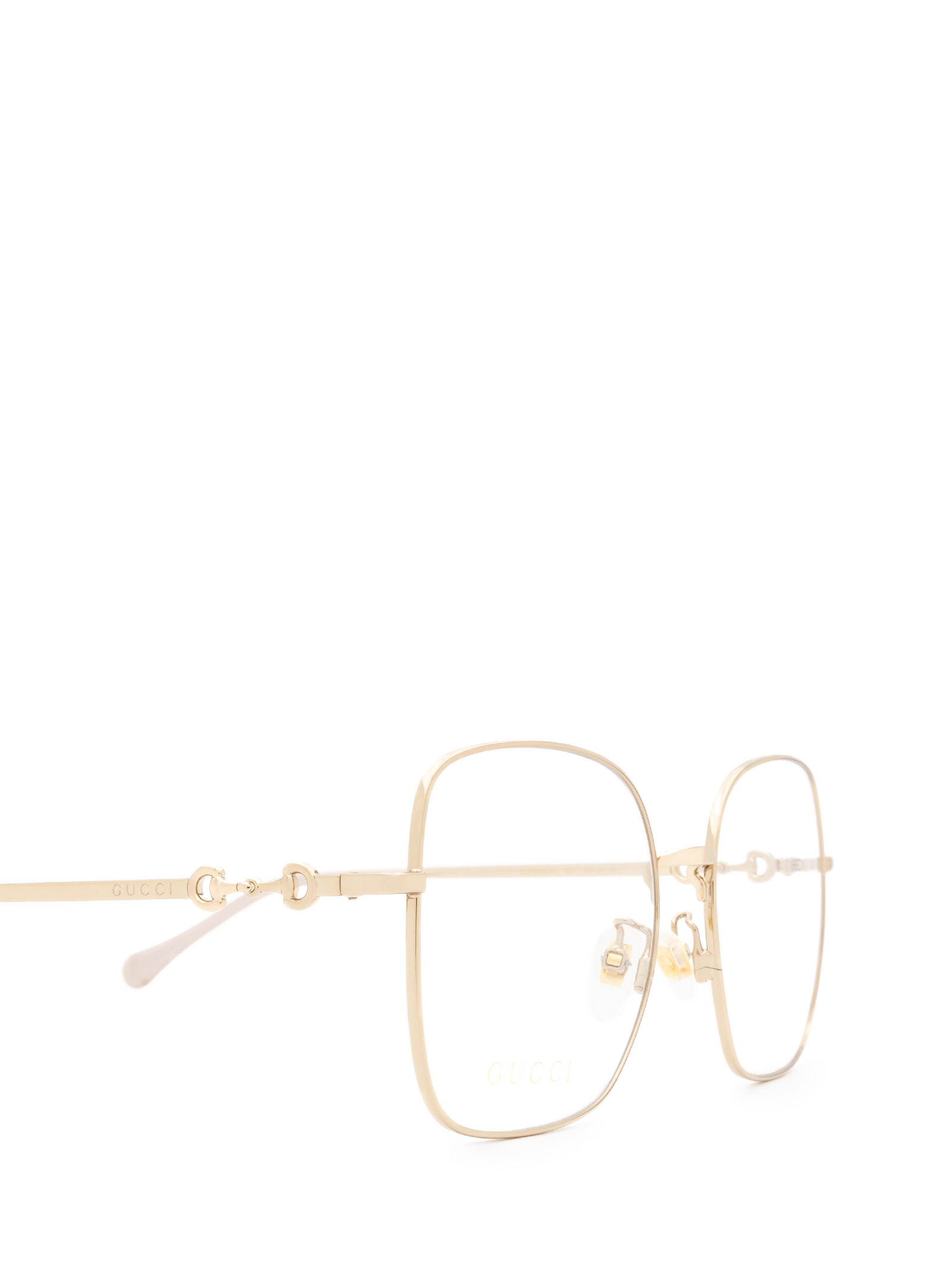 Gucci Logo-lettering Square-frame Glasses In Nude