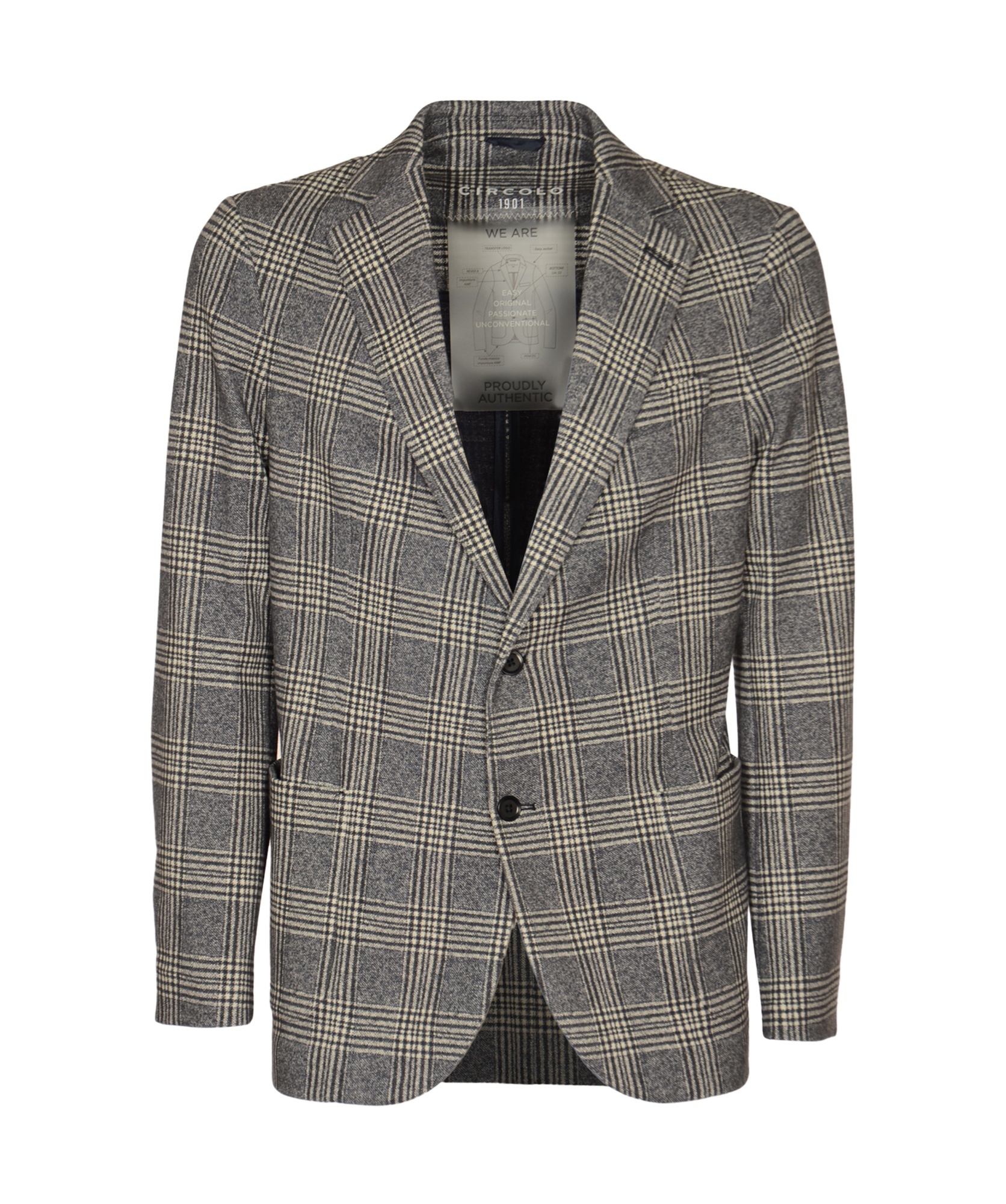 Circolo 1901 Check Patter Buttoned Blazer In Black
