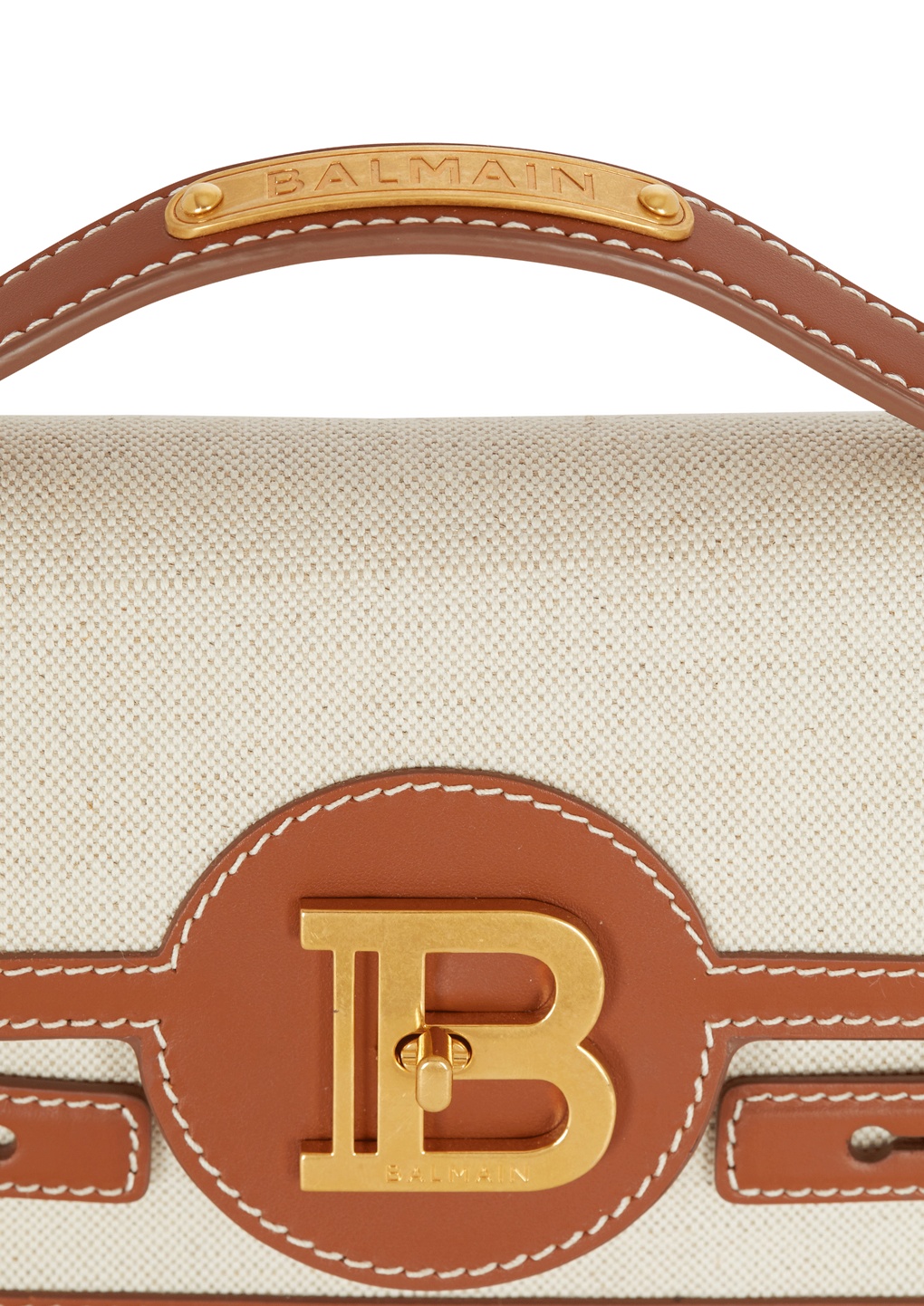 Balmain B-buzz 24 Top Handle Bag In Brown