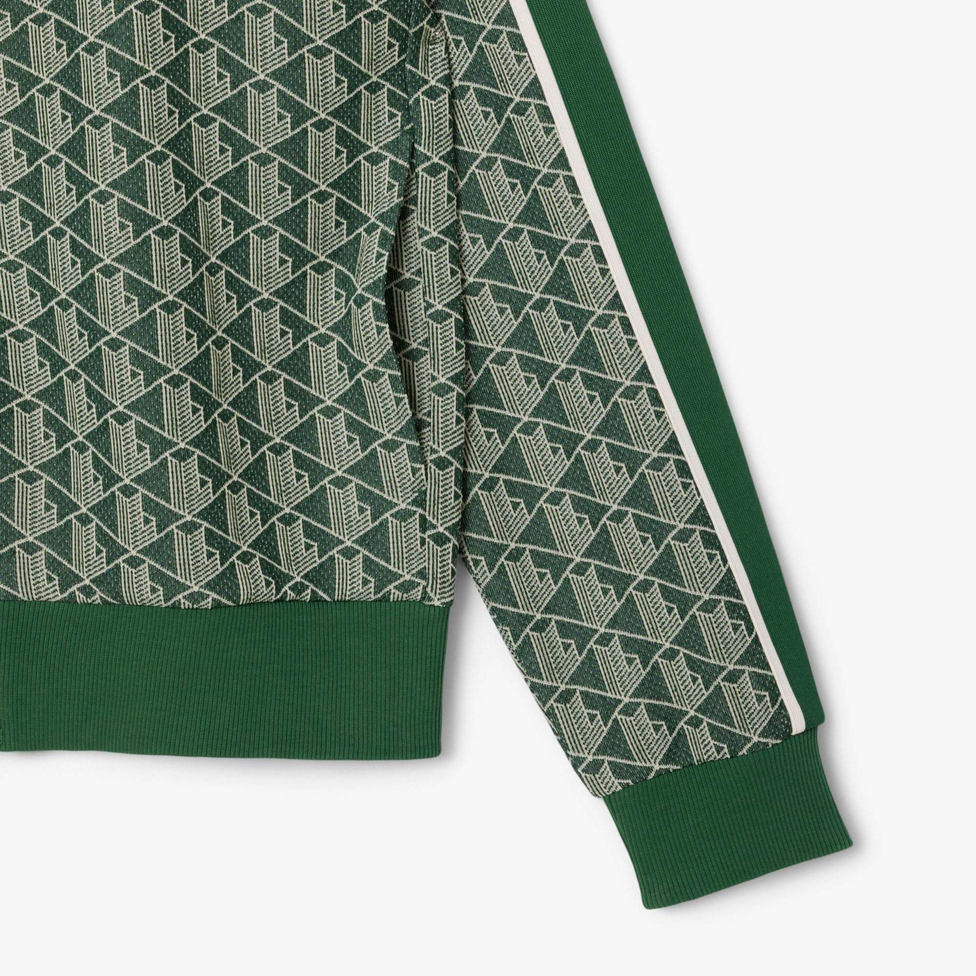 Lacoste Paris Jacquard Zip-up Track Jacket In Green