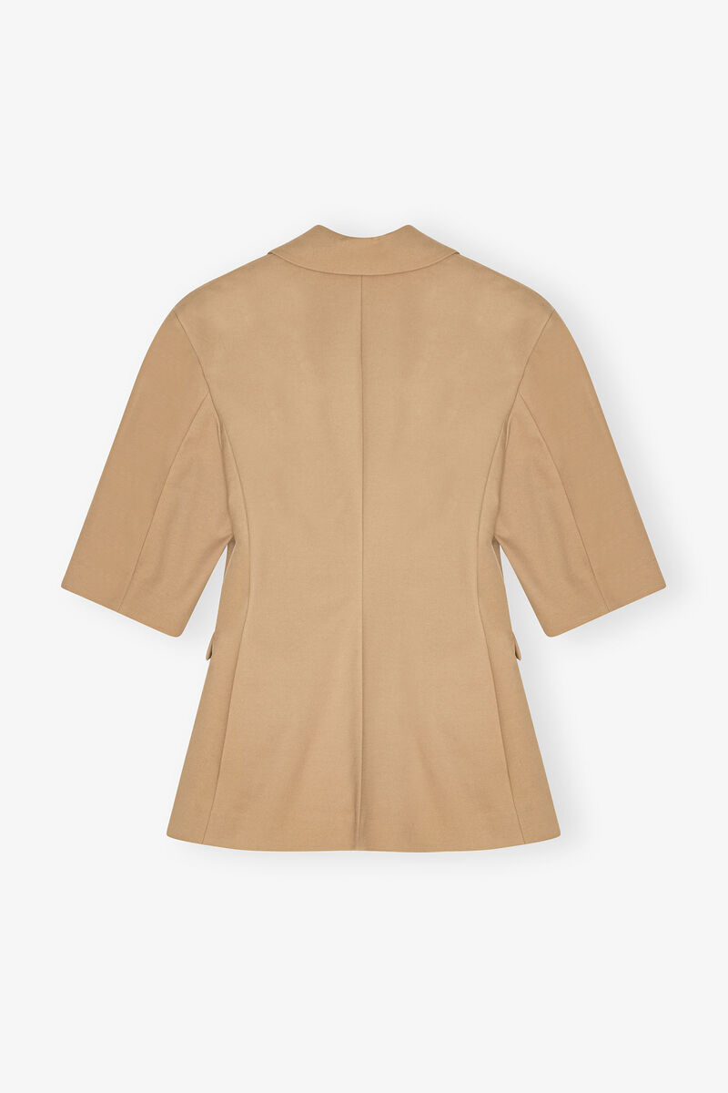 Ganni Stretch-cotton Single-button Blazer