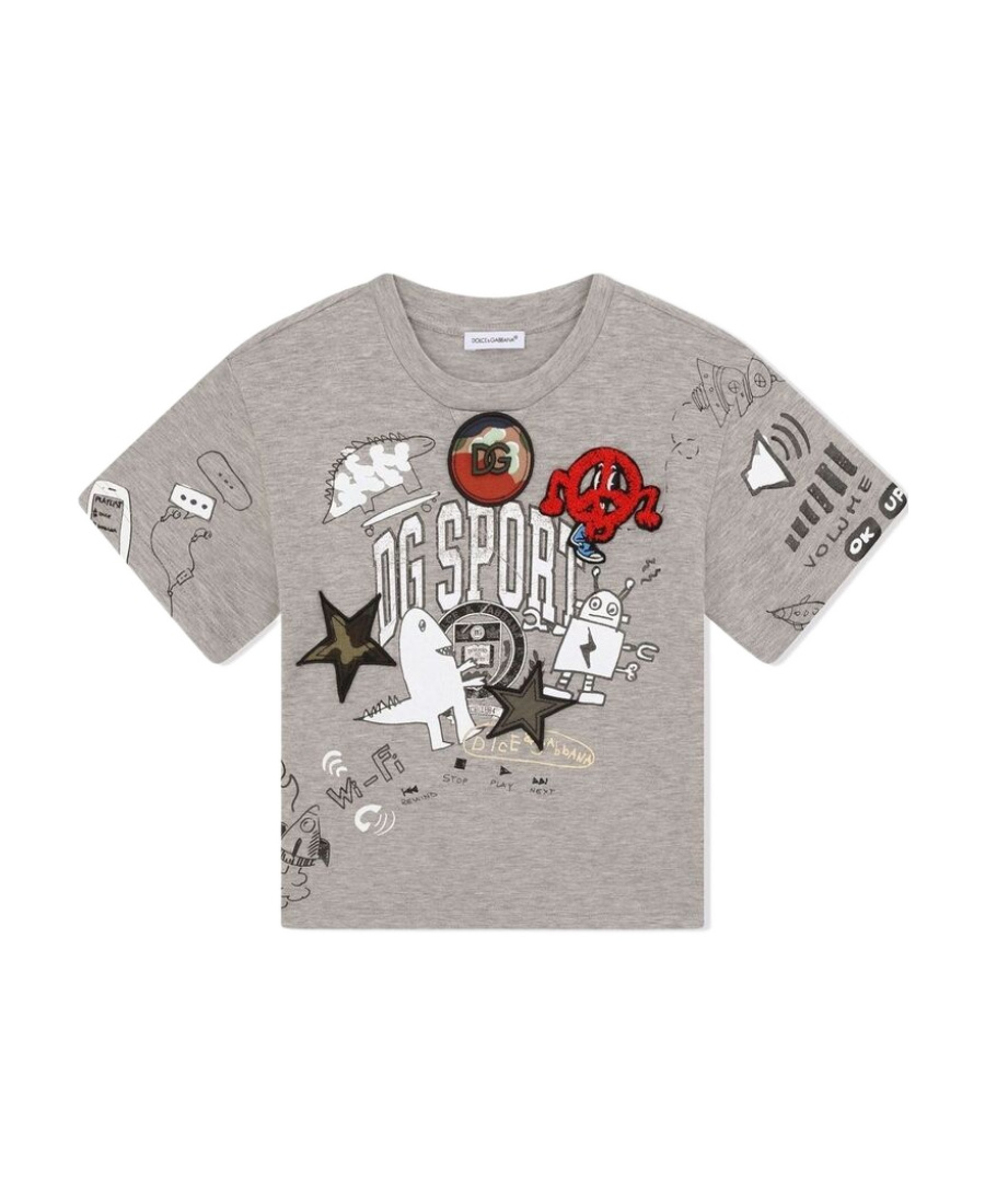 Dolce & Gabbana Dg Sport Patch-detail T-shirt In Nude
