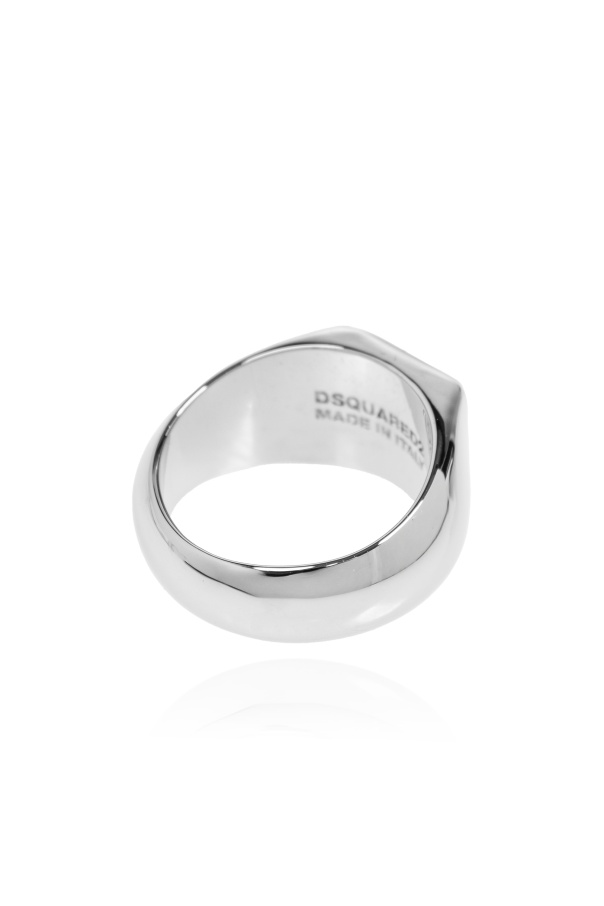 Dsquared2 Silver D2 Hedonism Punk Ring Necklace In White