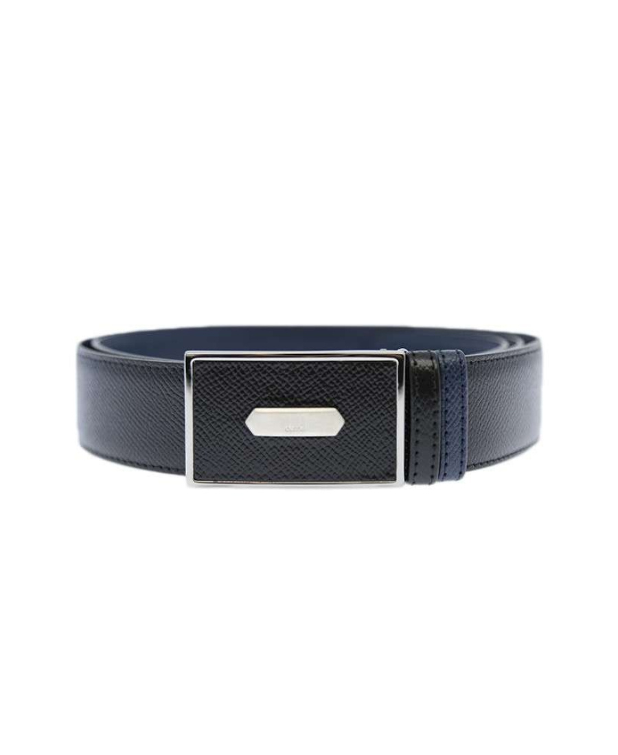 Dunhill Plate Buckle Belt In Black