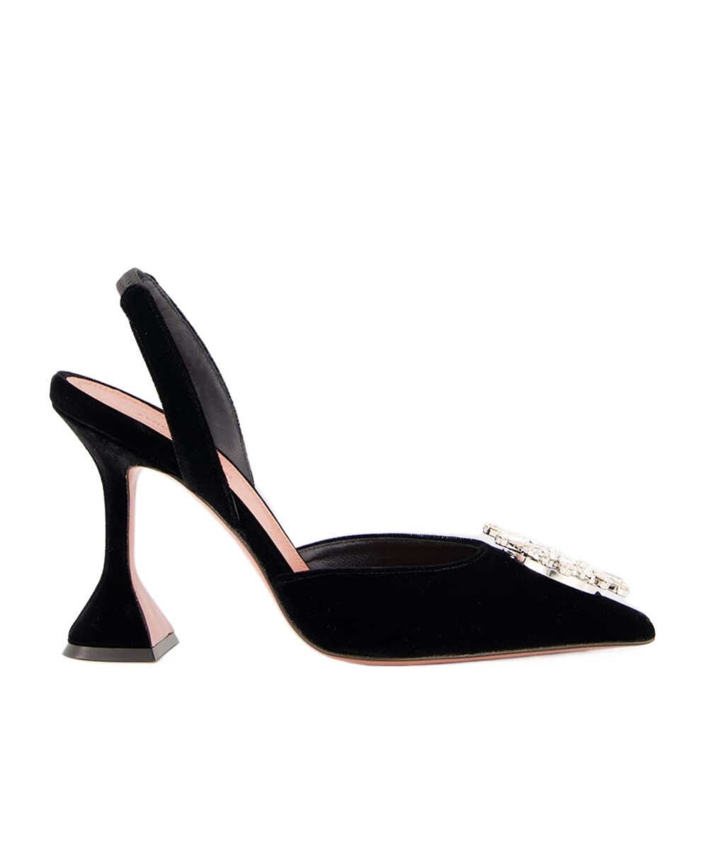 Amina Muaddi Velvet Pumps In Black