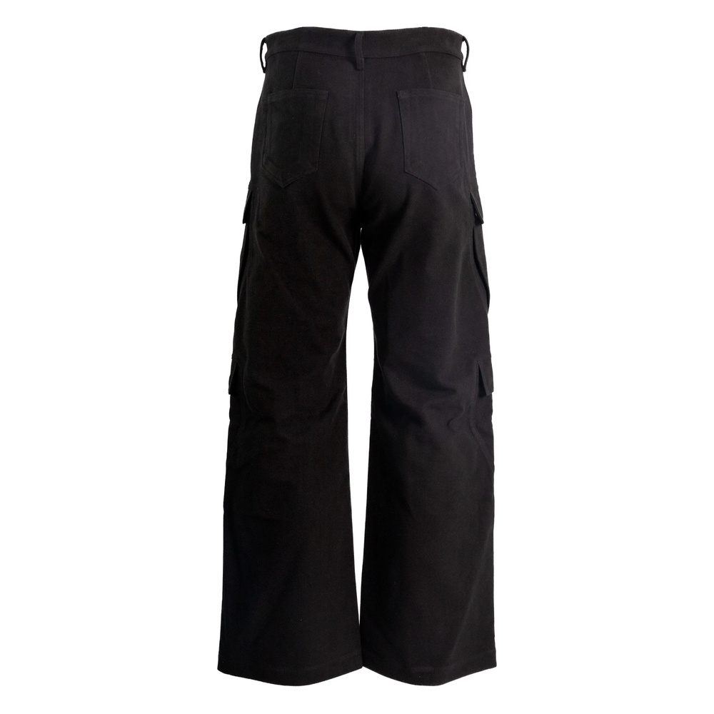 Rick Owens Trousers With Cargo Pockets And Wide Leg In Black