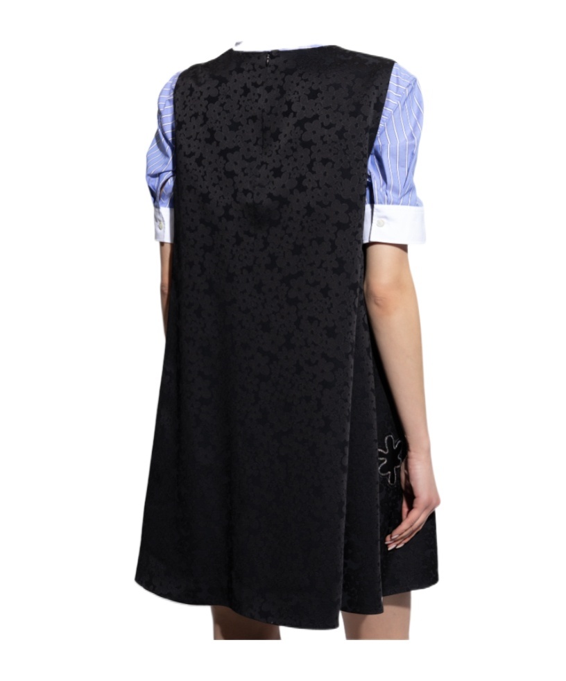 Marni Floral-jacquard Mini Dress In Black