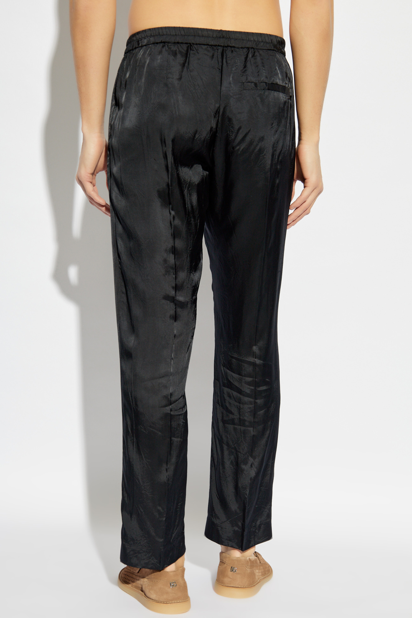 Dries Van Noten Elastic Waist Casual Pants In Black