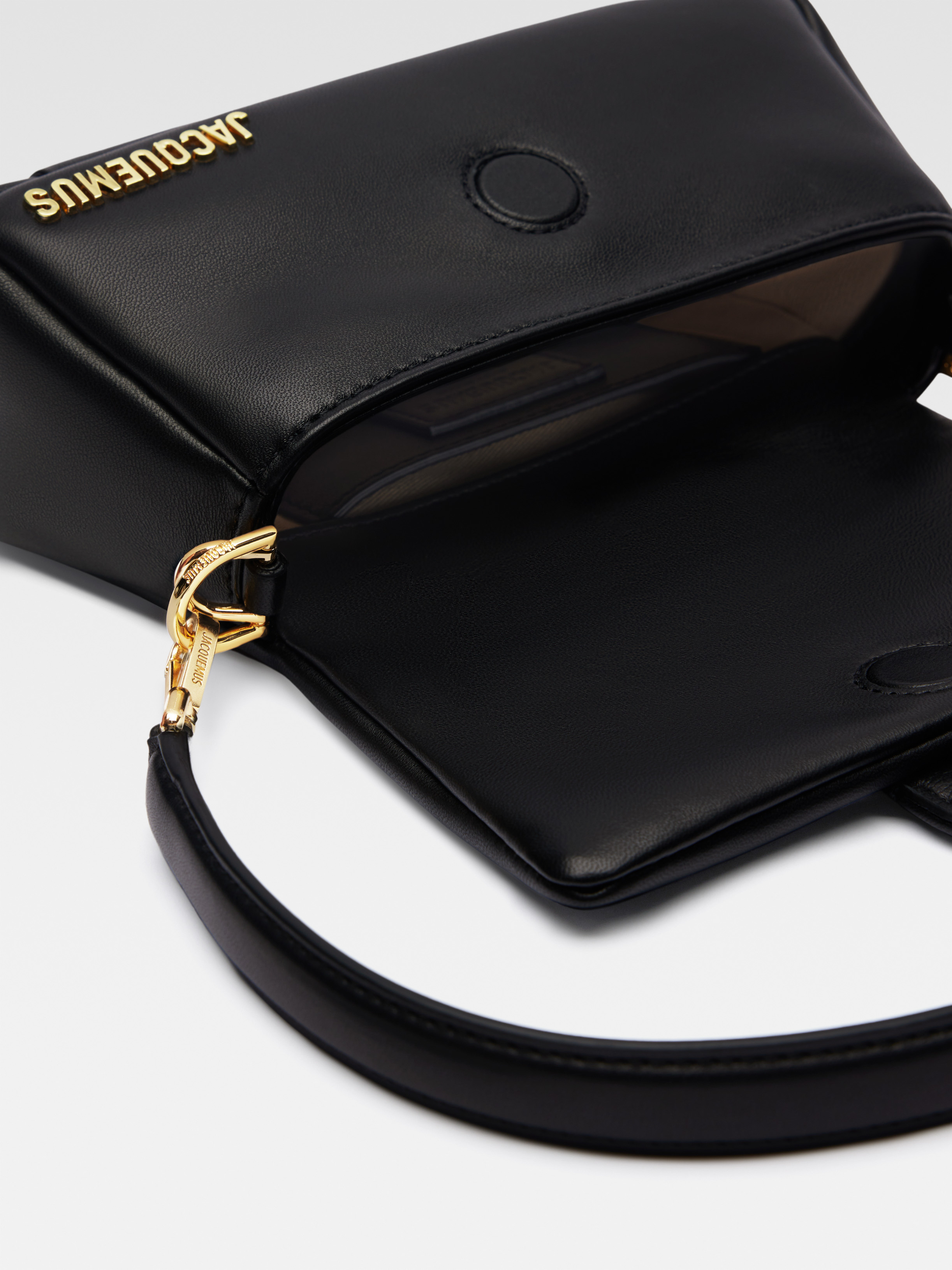 Jacquemus Womens Black Le Petit Bambino Puffy Leather Shoulder Bag In Black