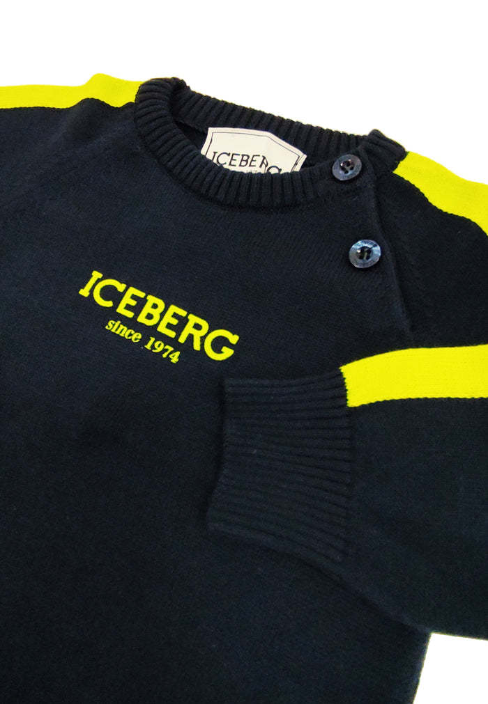 Iceberg Long-sleeved Sweater In Black