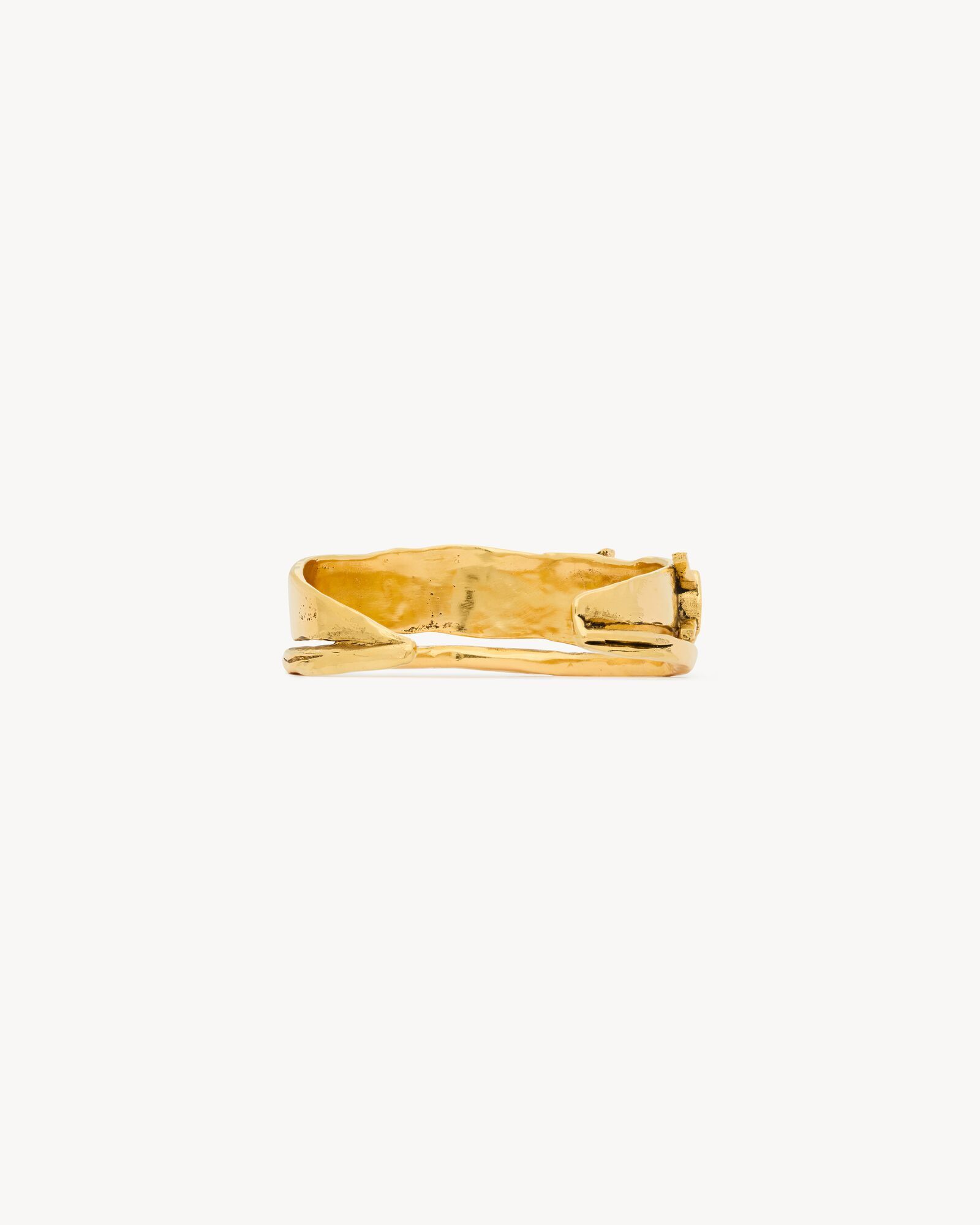 Saint Laurent Le Cassandre Metal Double Layer Bracelet In Gold