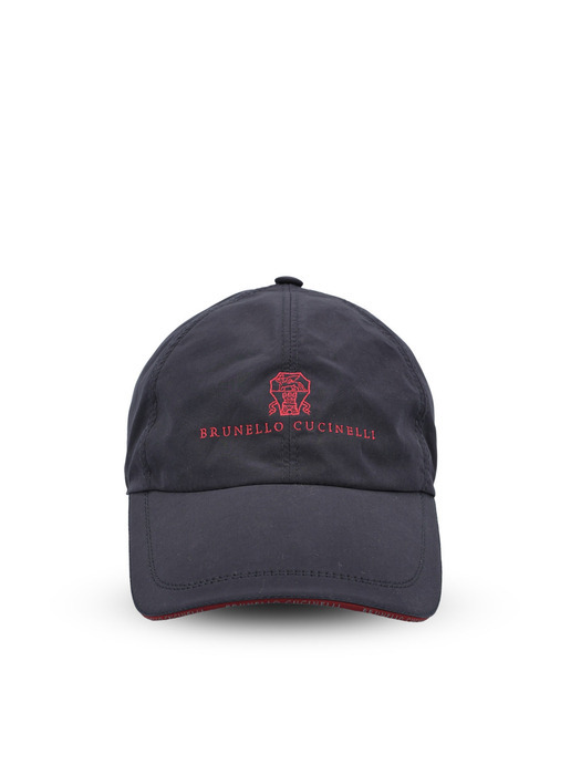 Brunello Cucinelli Men Logo Baseball Cap In Blue