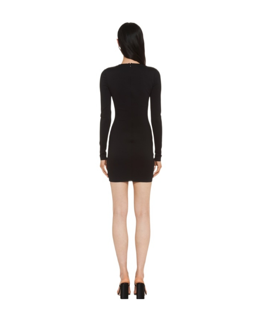 Shop Miu Miu Stretch Jersey Mini-dress In Black