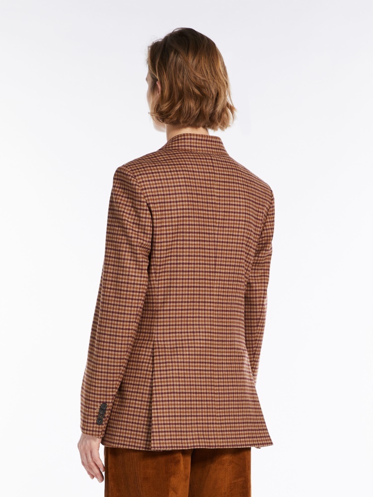 Max Mara Wool Cashmere Suit Jacket In Brown