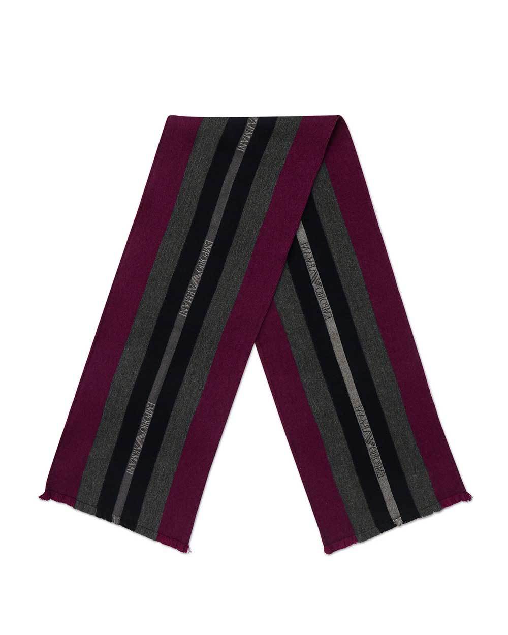Emporio Armani Logo Inlaid Scarf In White