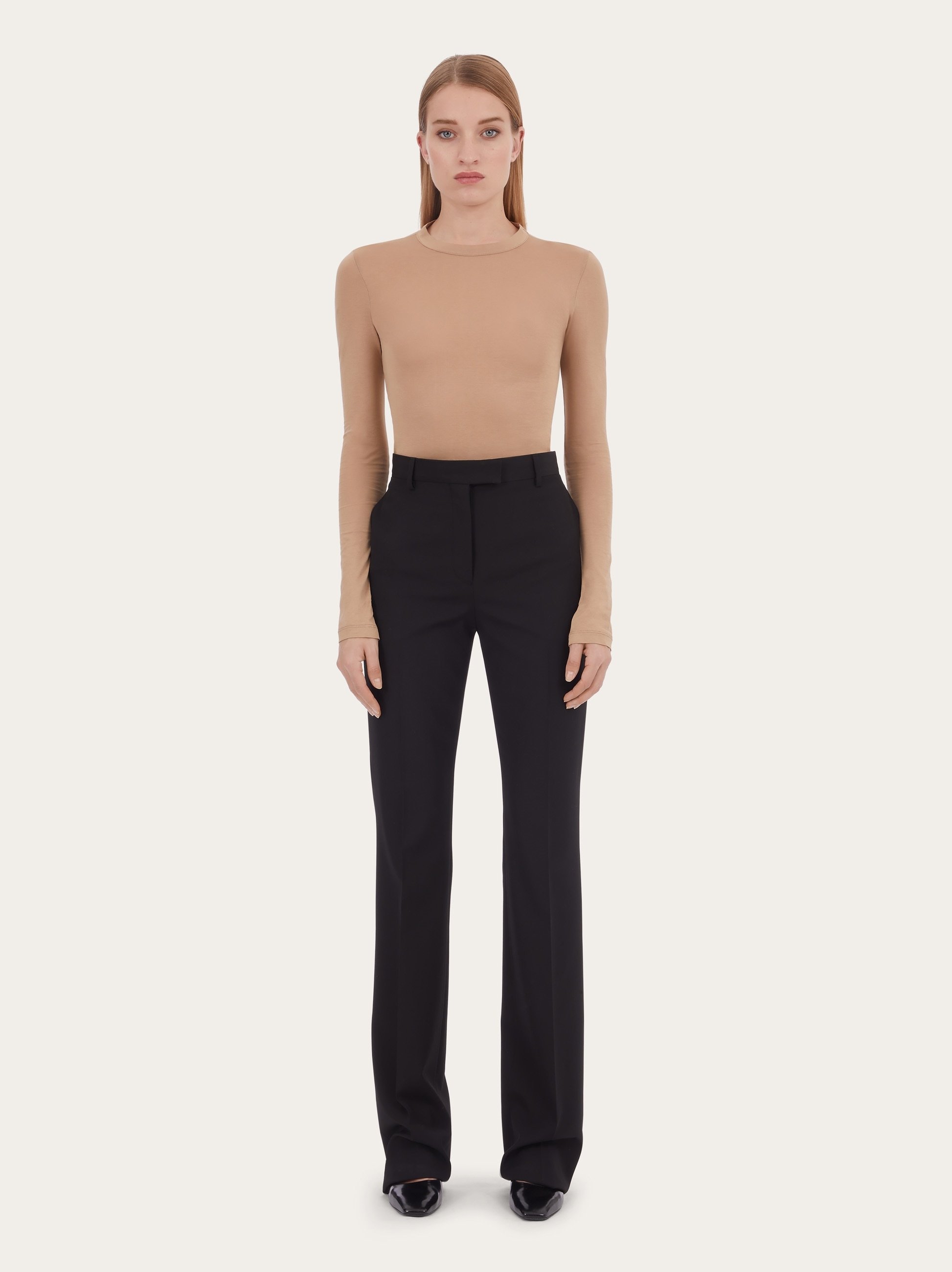 Ferragamo Long Sleeved T-shirt In Nude