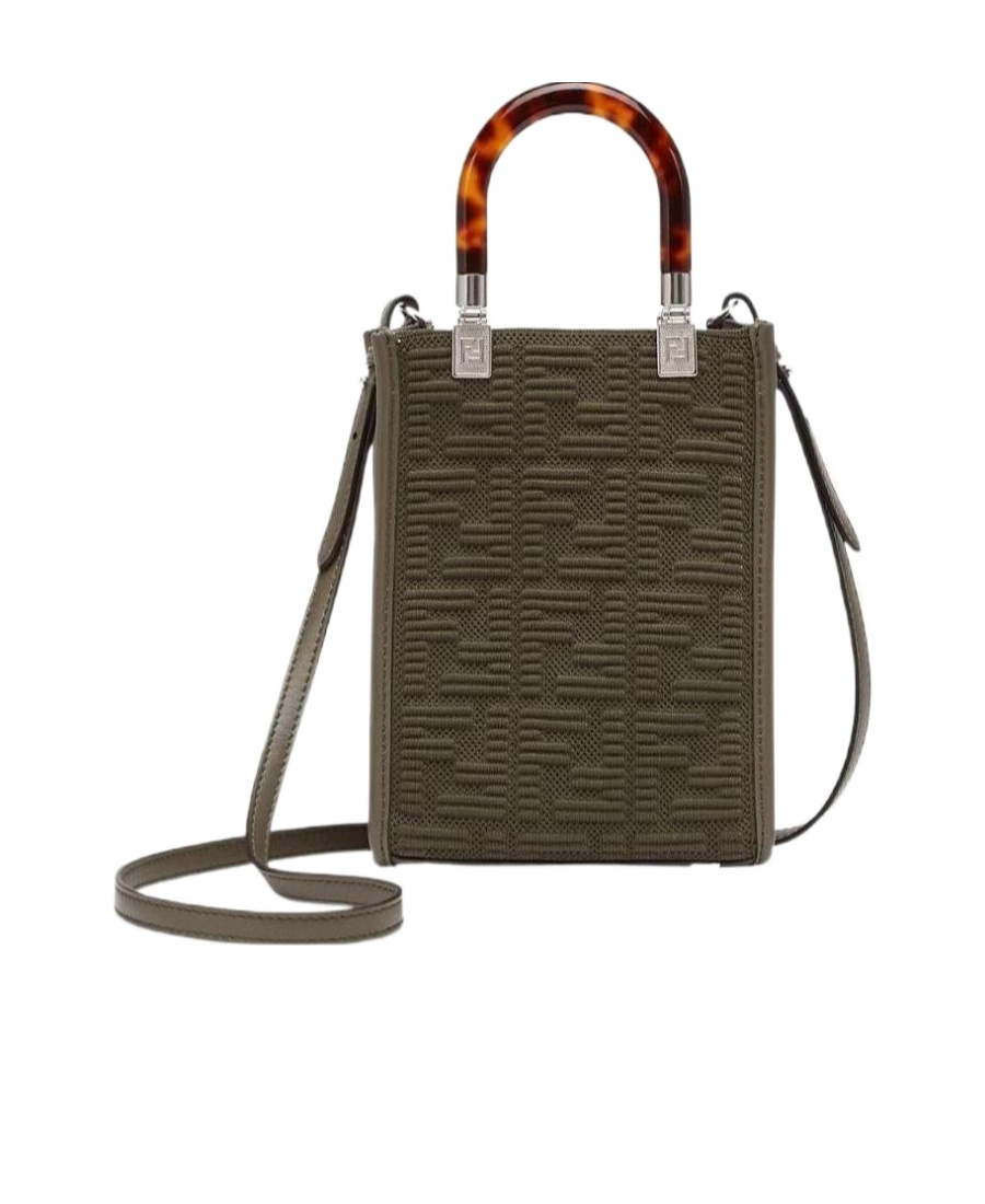 Fendi Monogram-pattern Mini Bag In Green