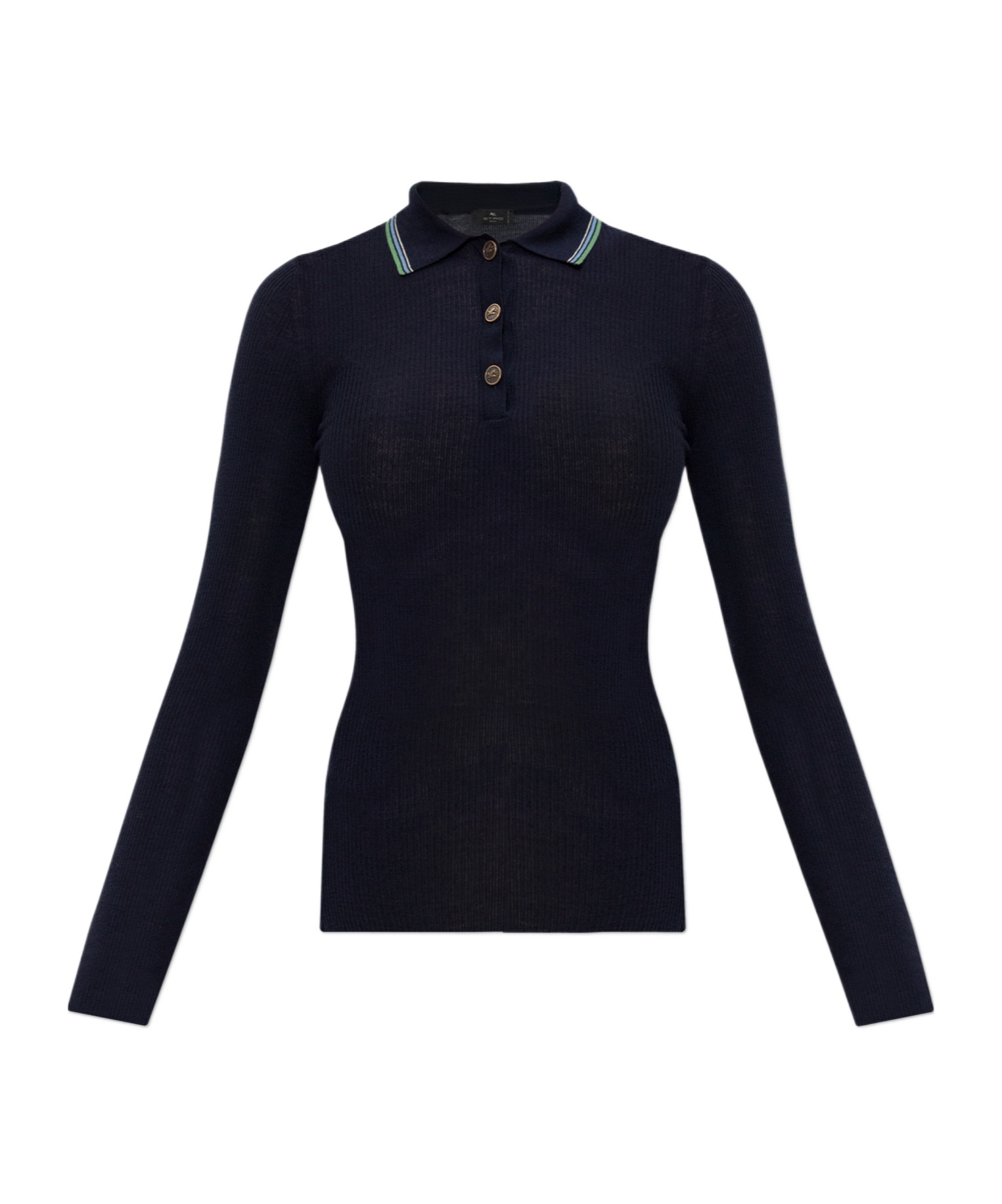 Etro Long-sleeved Wool Top In Black