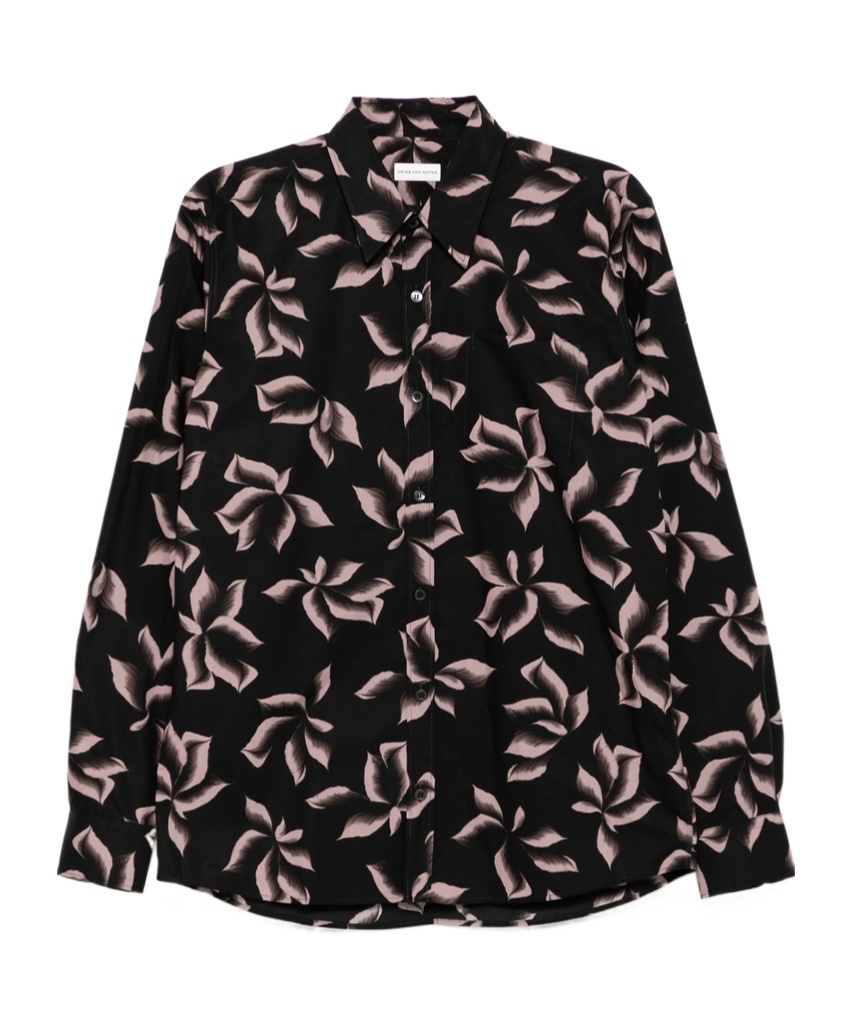 Dries Van Noten Long-sleeved Shirt In Black