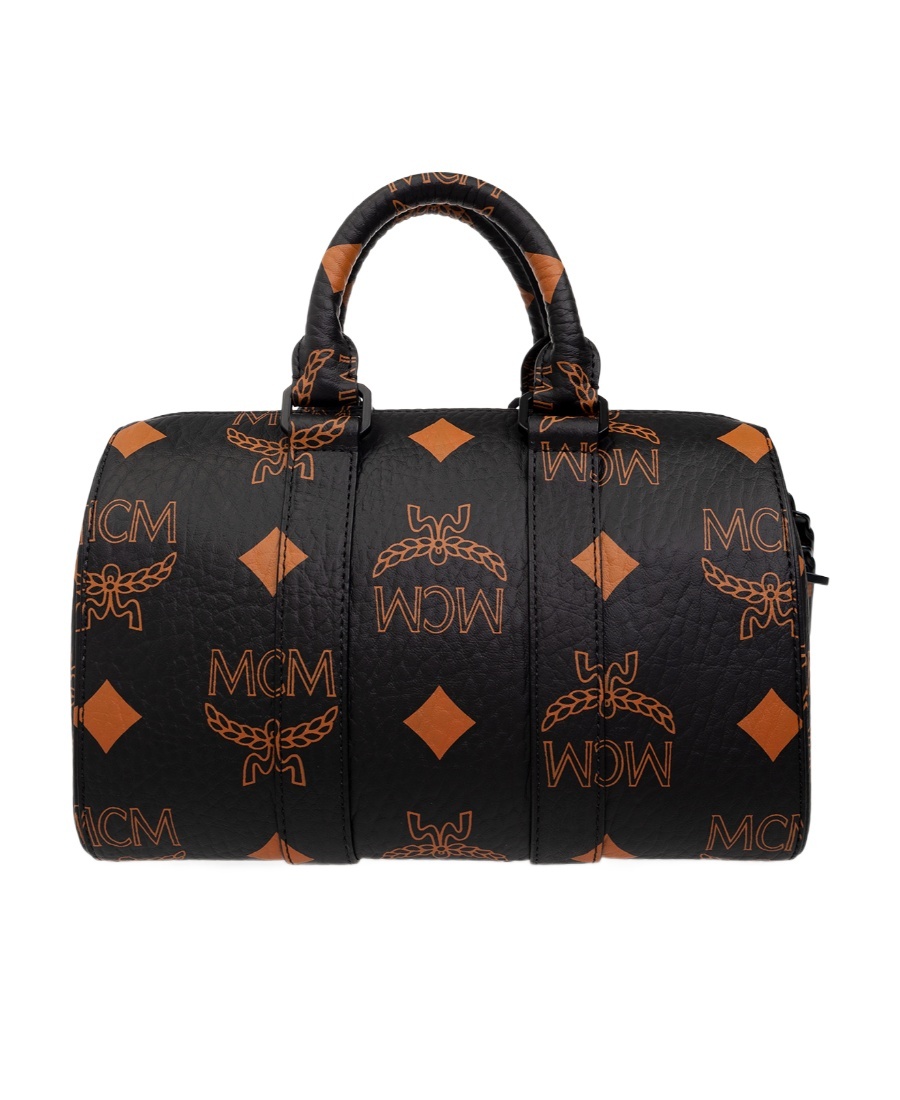 Mcm Zippered Shoulder Bag In Black